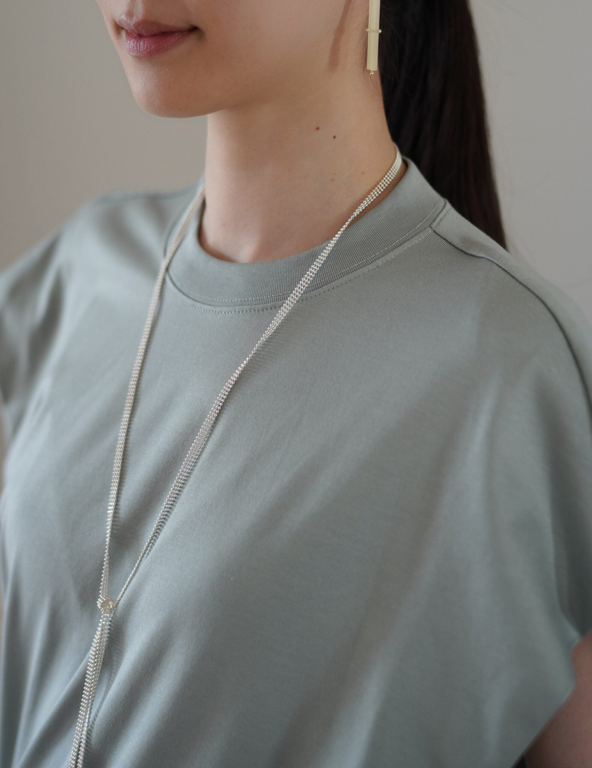 Cotton Jersey Asymmetric Dress・Grey