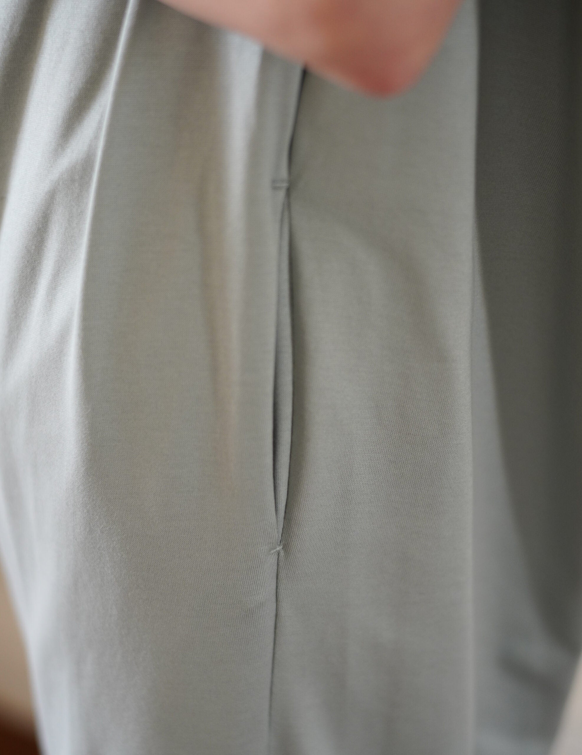 Cotton Jersey Asymmetric Dress・Grey