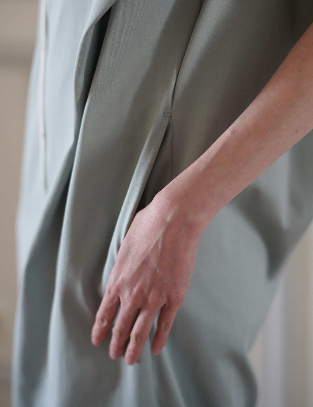 Cotton Jersey Asymmetric Dress・Grey