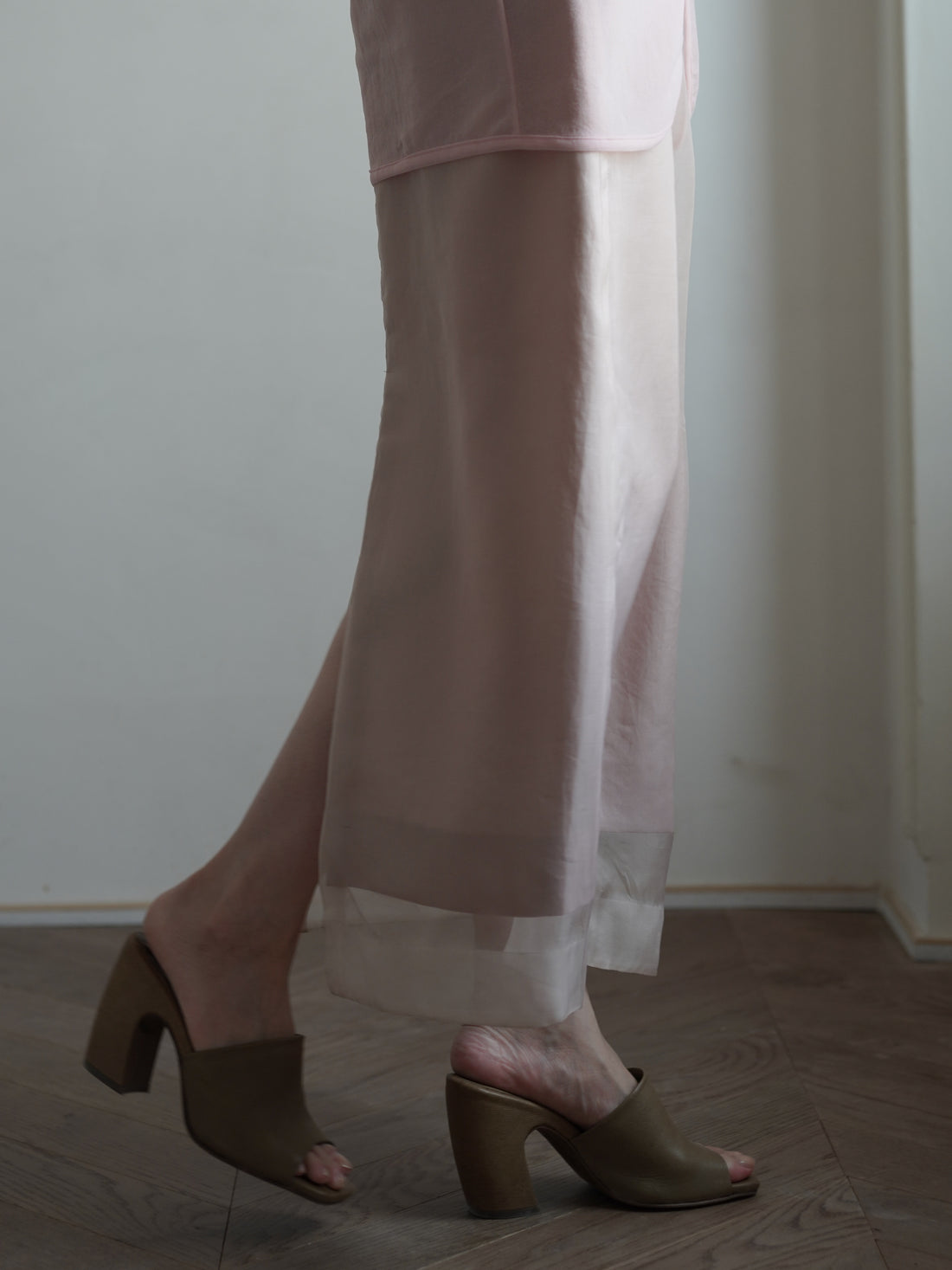 真絲歐根紗長裙・粉色