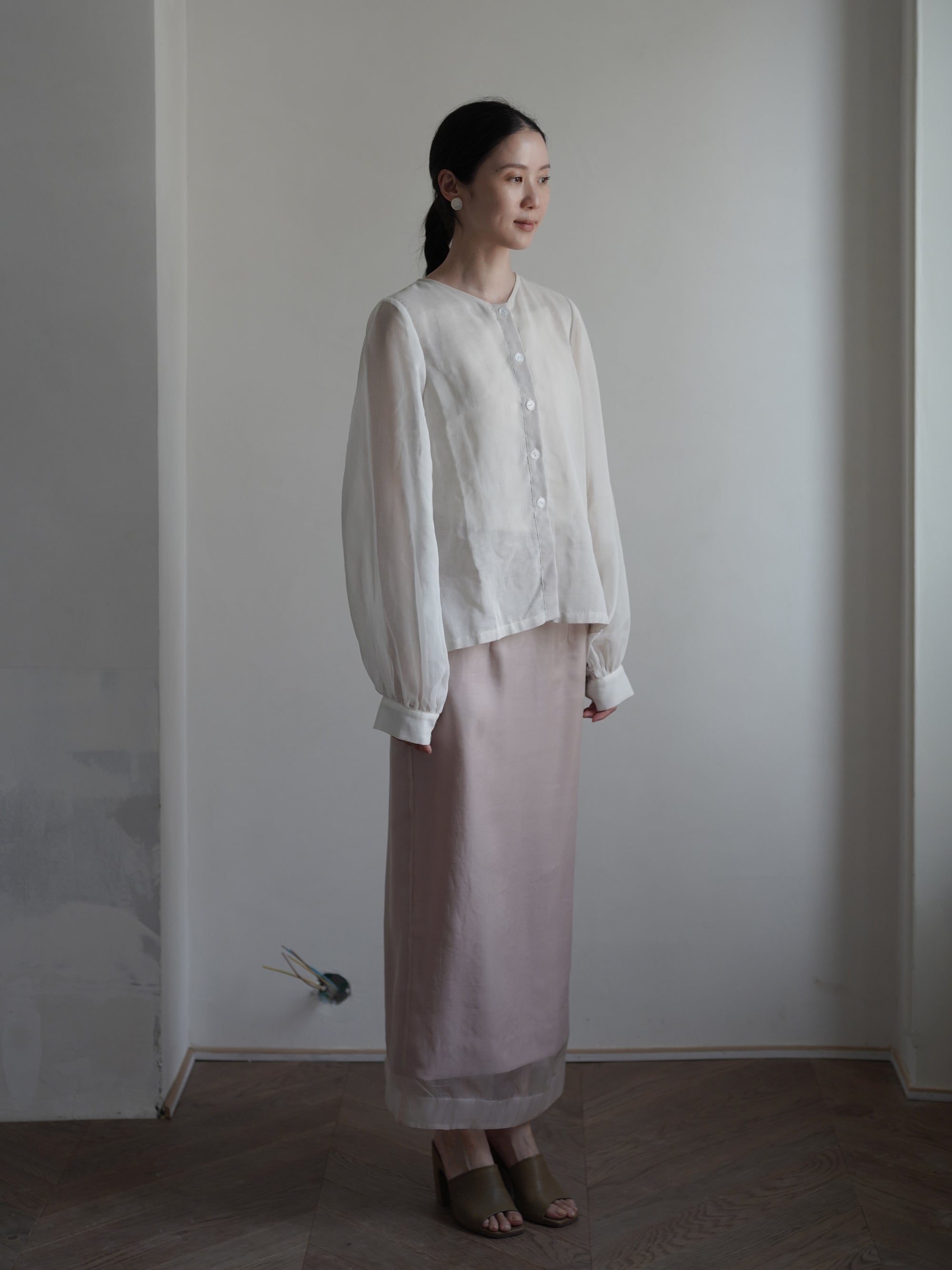 Reversible Puff Sleeve Top・Beige