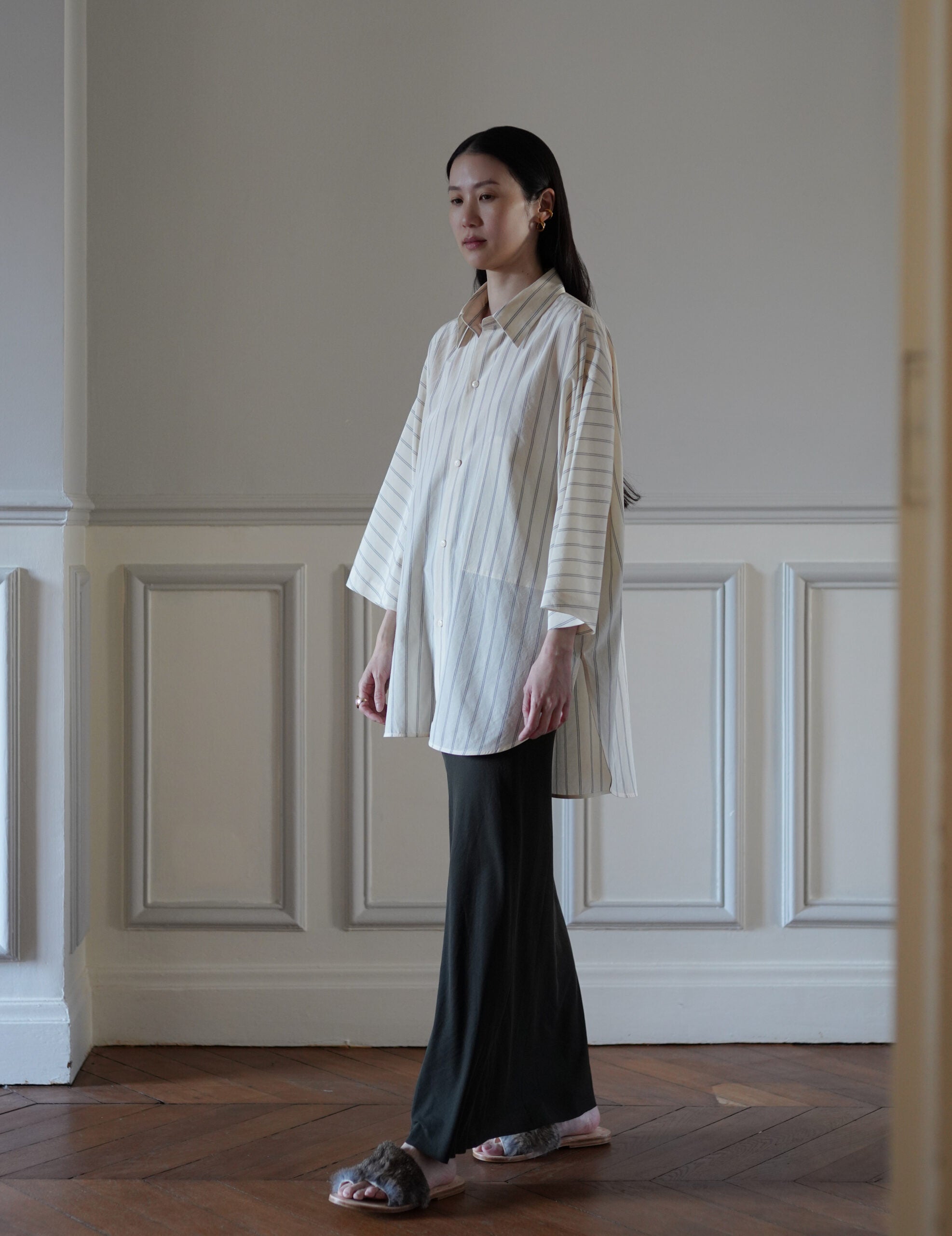 3/4 Sleeve Shirt・Ivory White