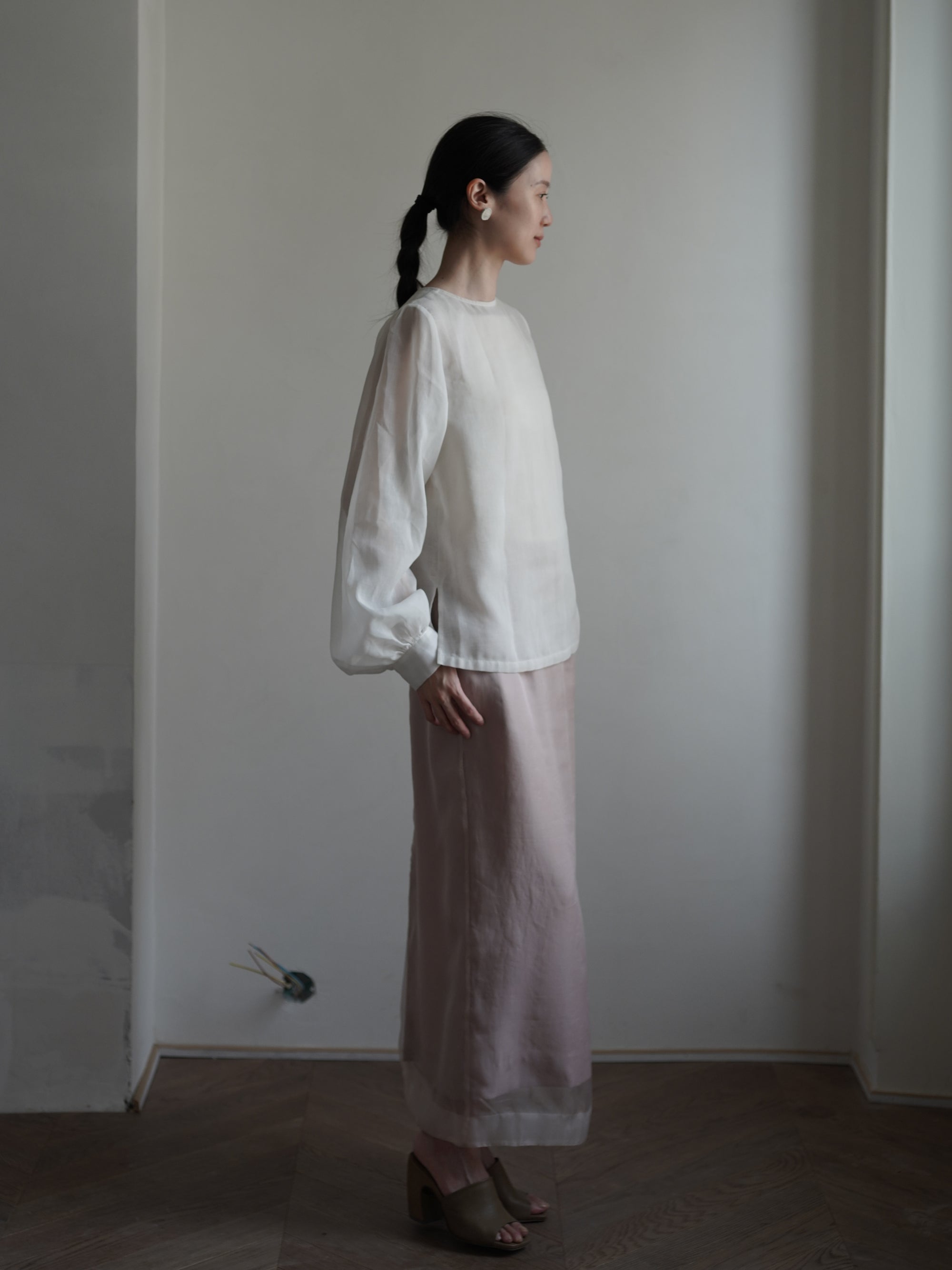 Reversible Puff Sleeve Top・Beige