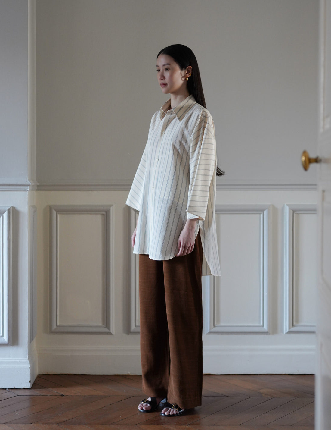 3/4 Sleeve Shirt・Ivory White