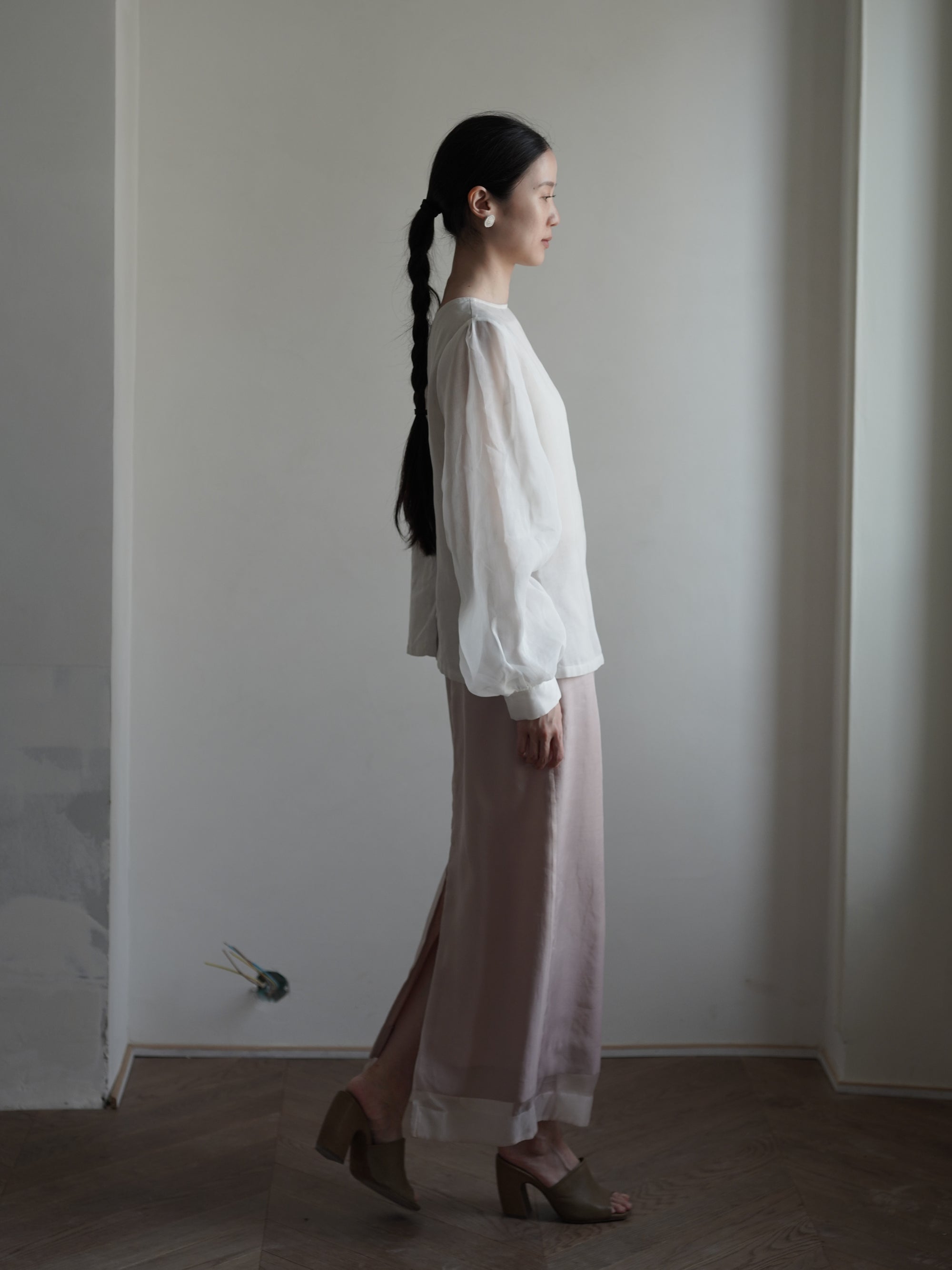 Reversible Puff Sleeve Top・Beige