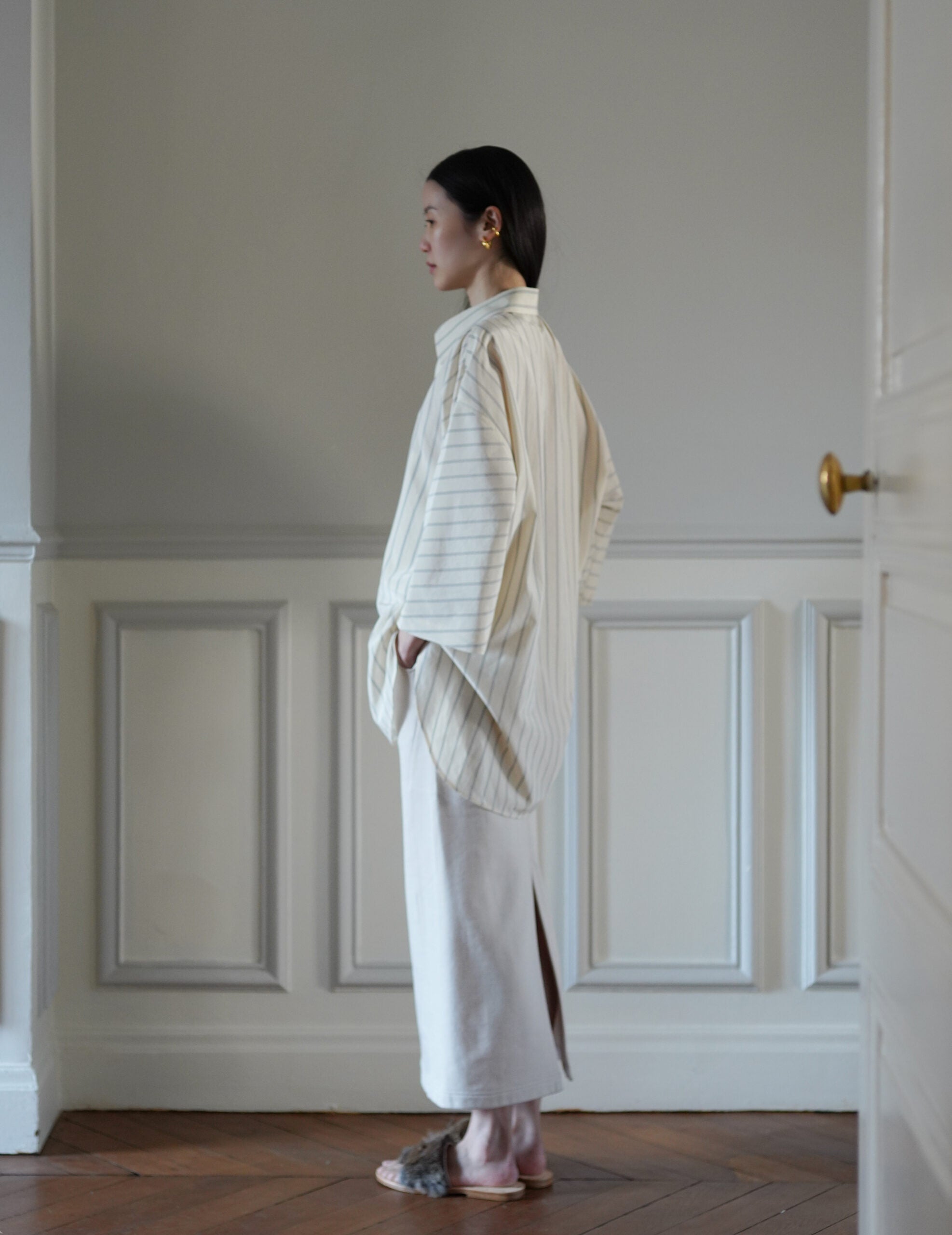 3/4 Sleeve Shirt・Ivory White