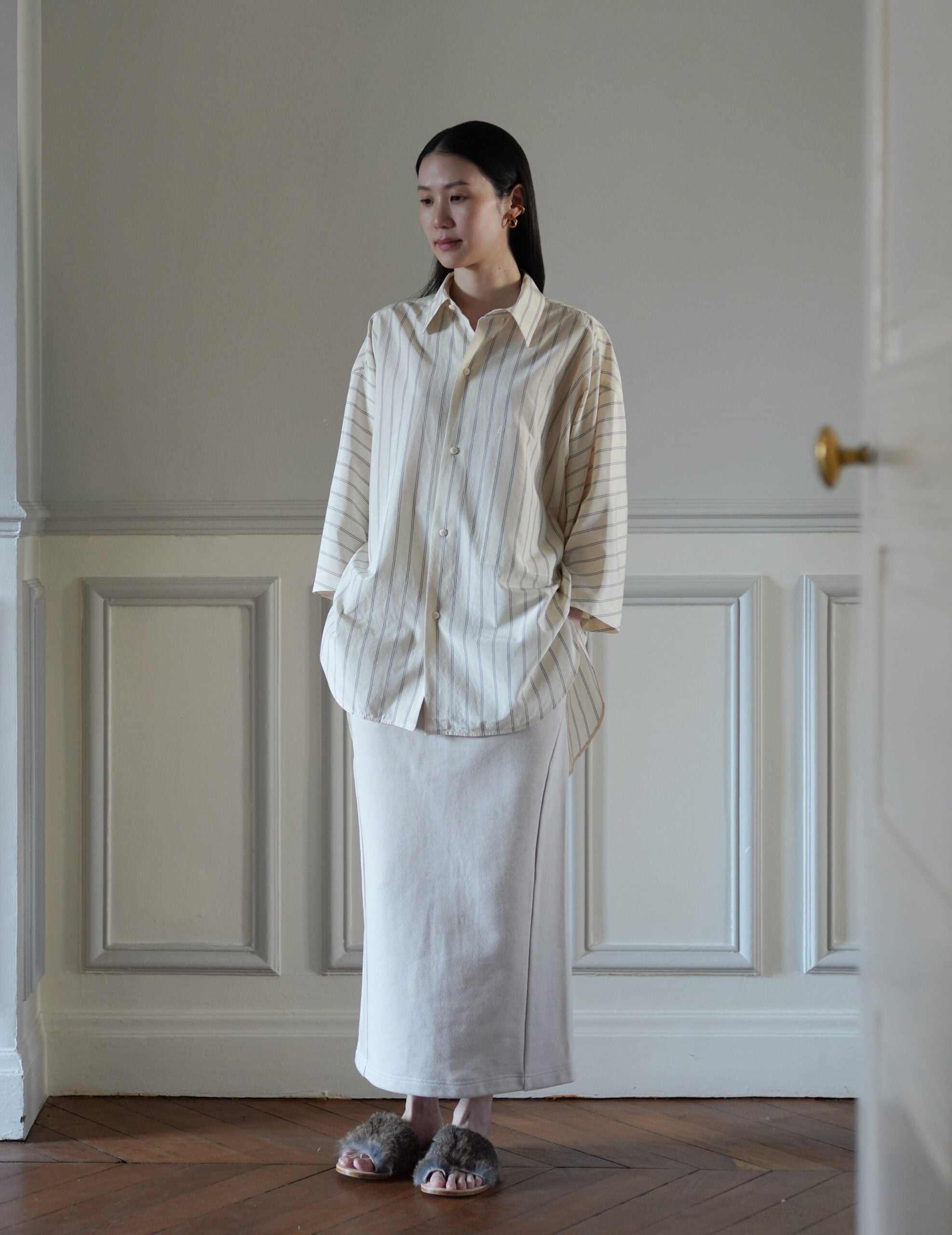 3/4 Sleeve Shirt・Ivory White