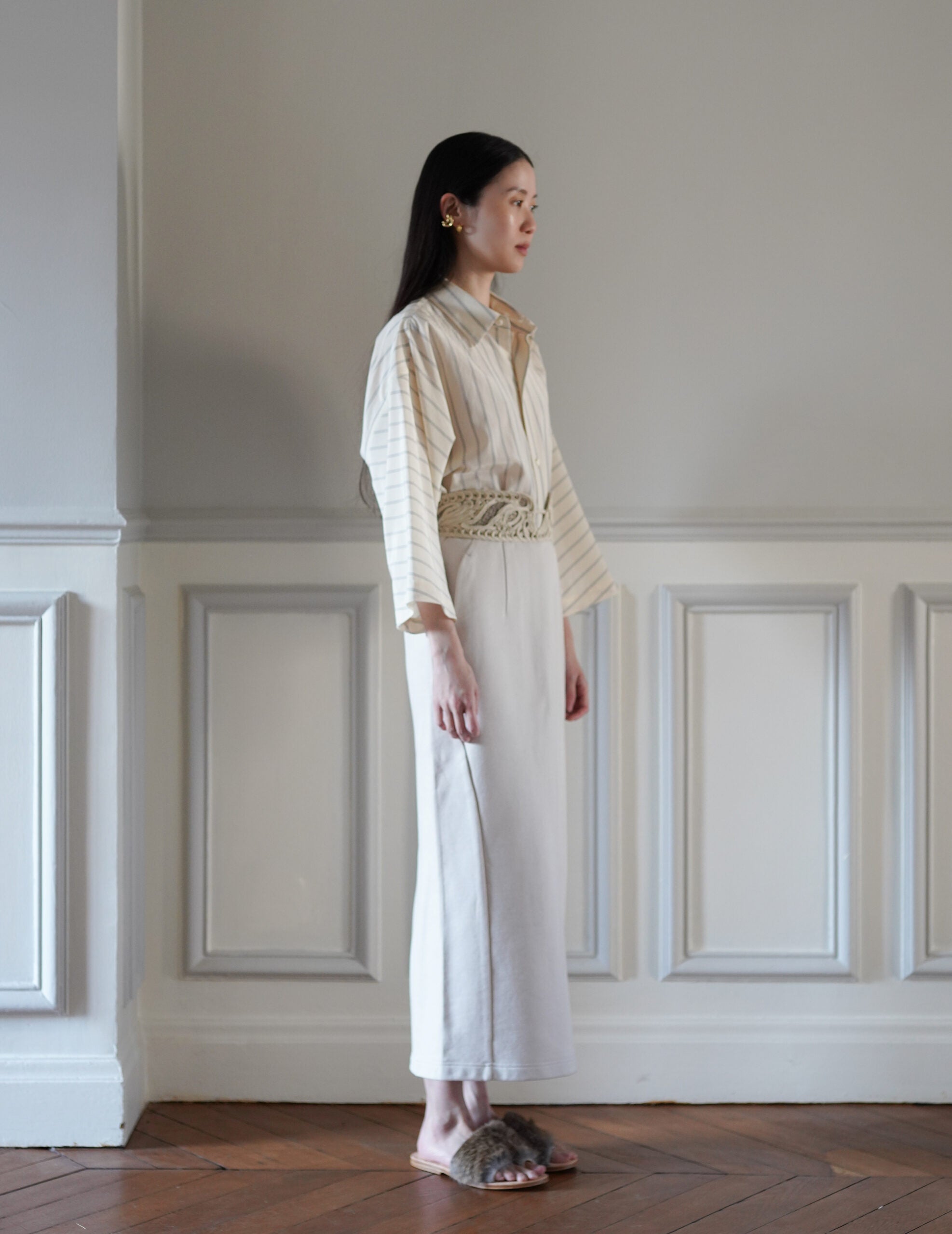 3/4 Sleeve Shirt・Ivory White