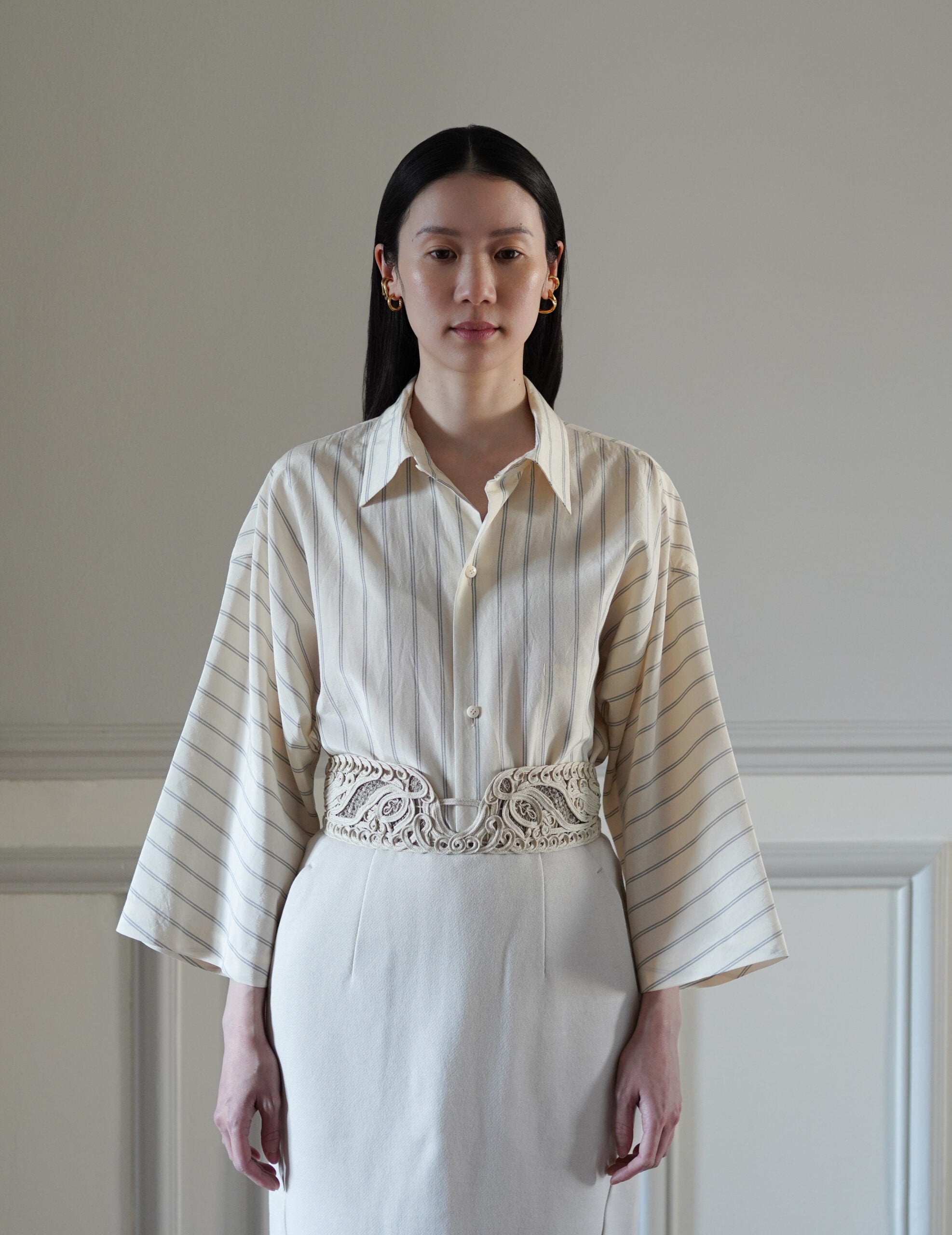 3/4 Sleeve Shirt・Ivory White