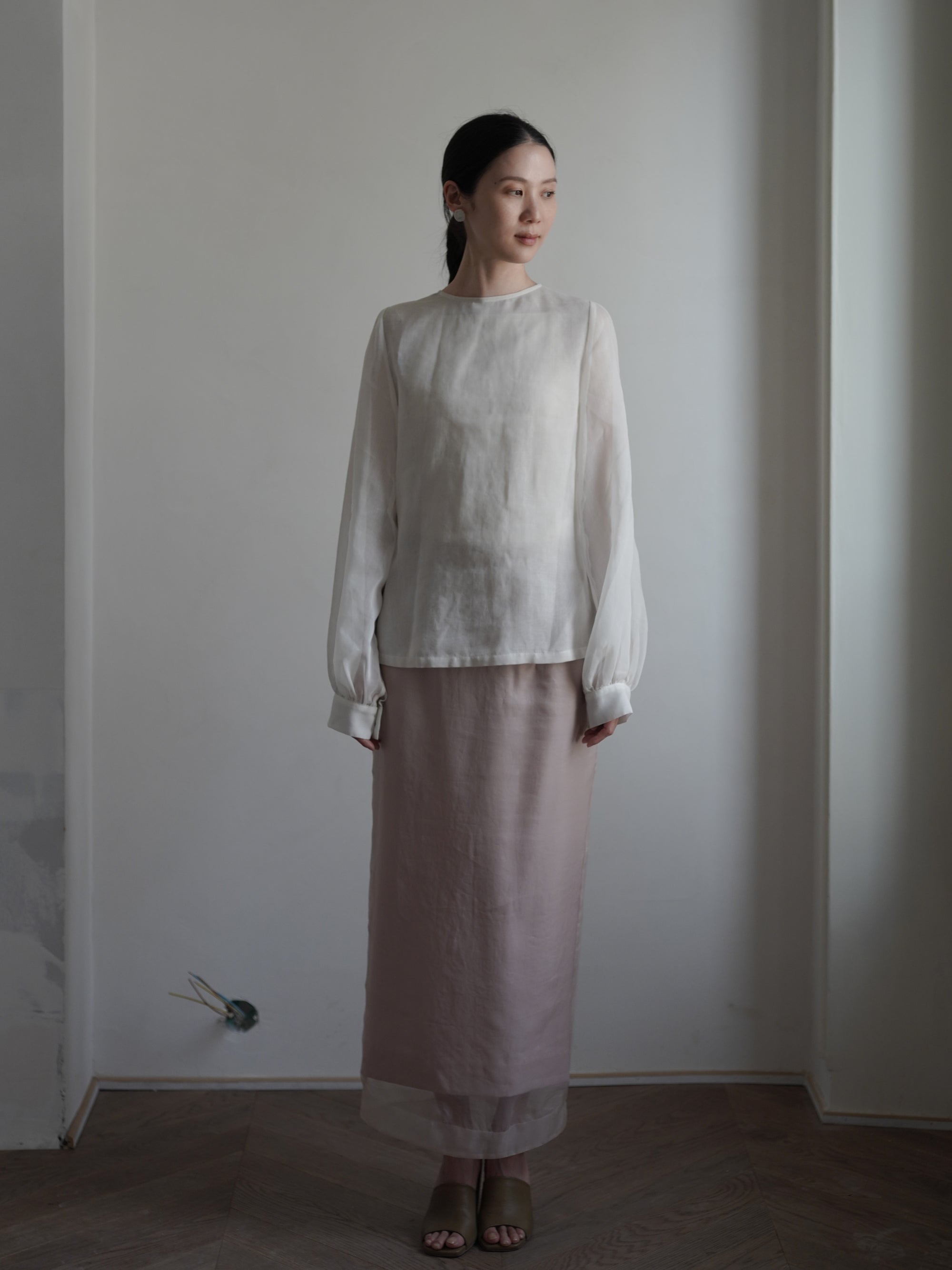Reversible Puff Sleeve Top・Beige