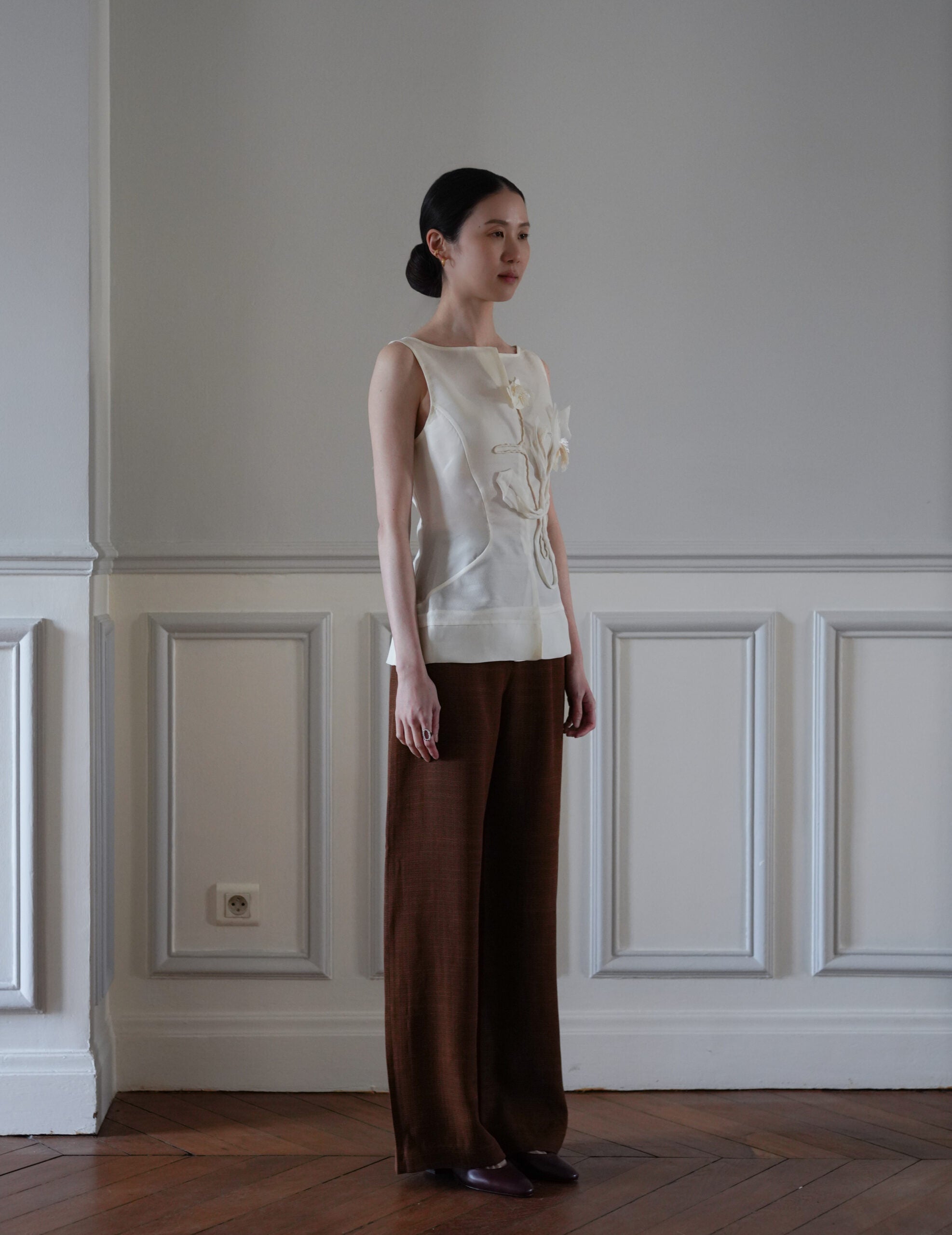 Saga 高腰直筒褲・肉桂色