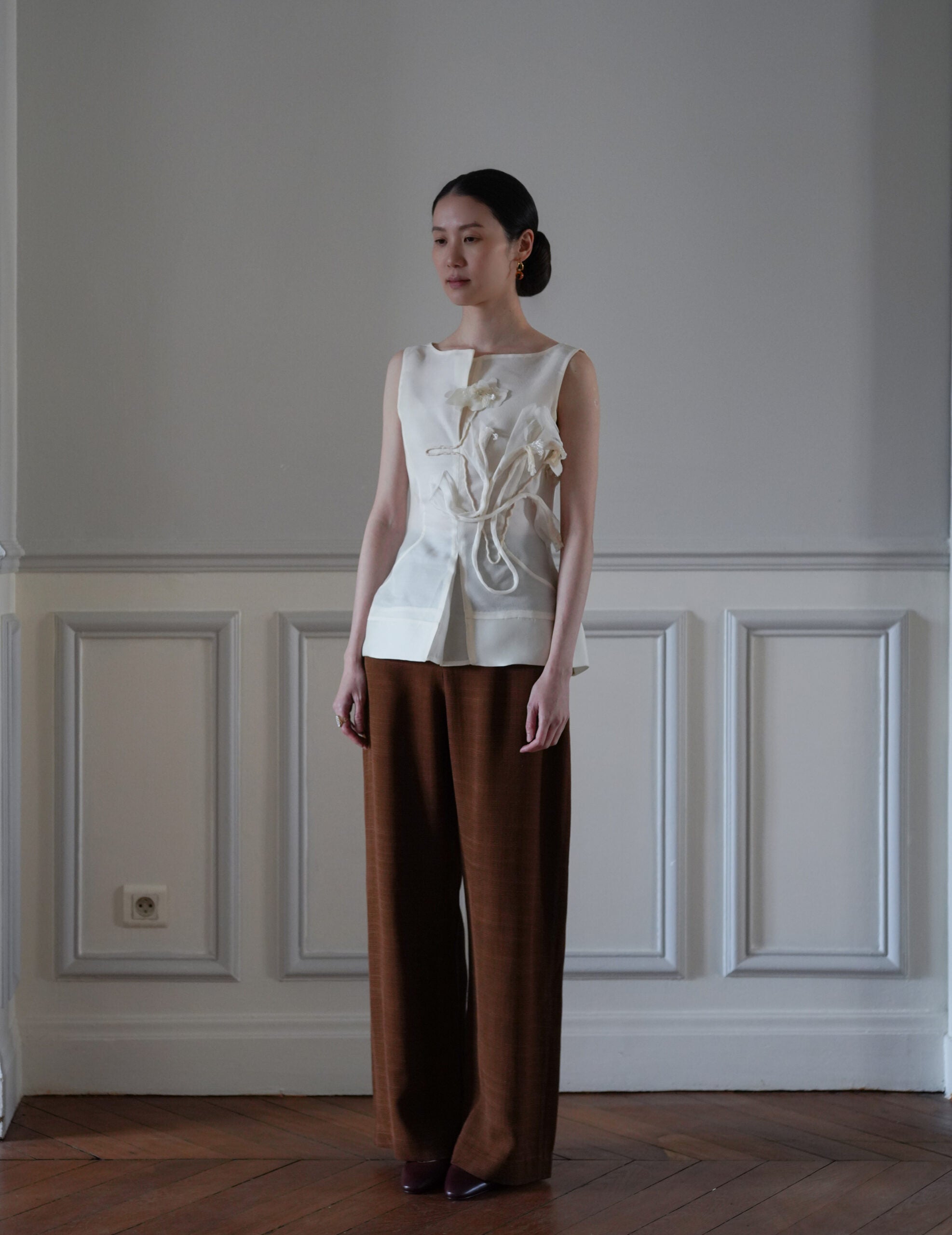 Saga 高腰直筒褲・肉桂色