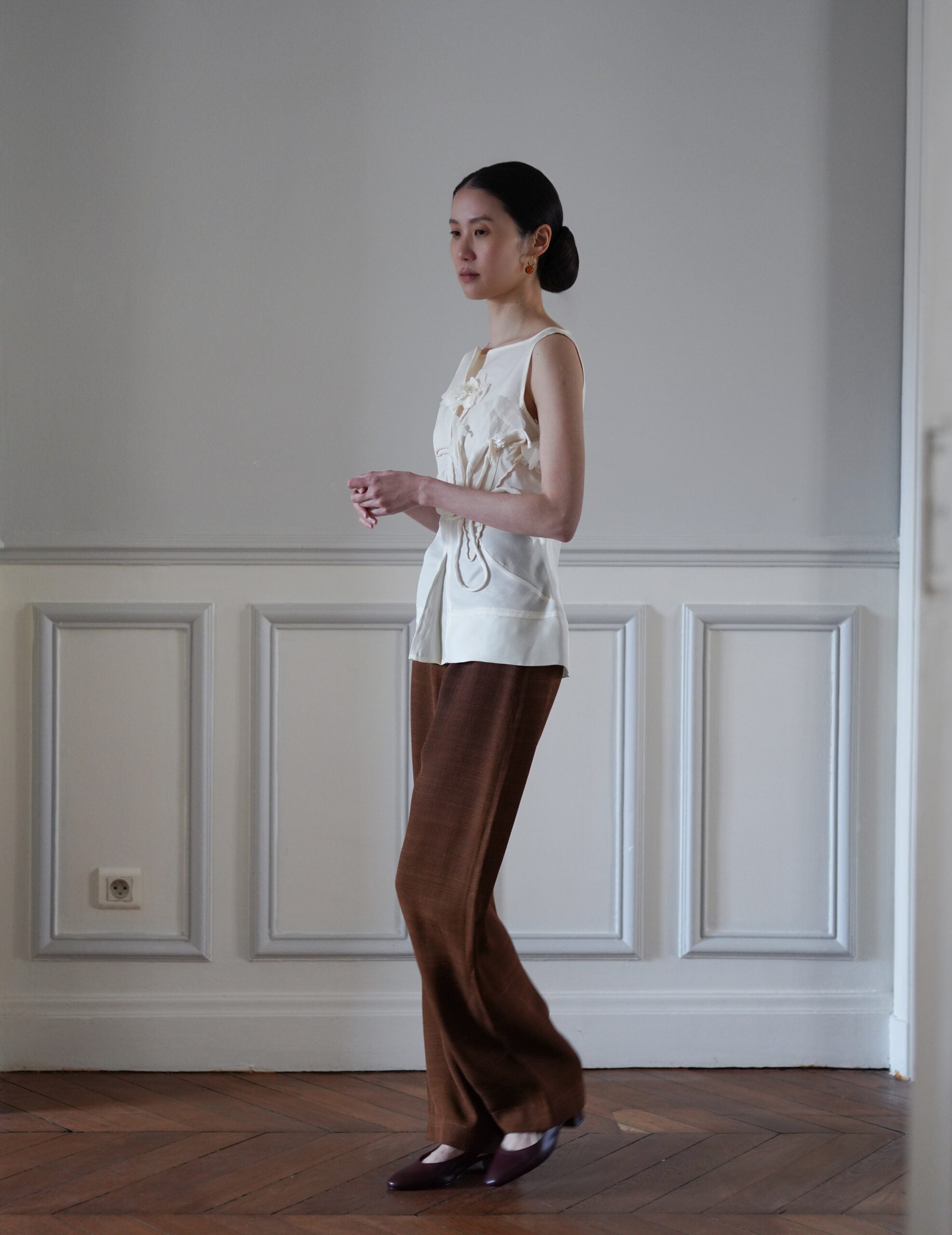 Saga 高腰直筒褲・肉桂色