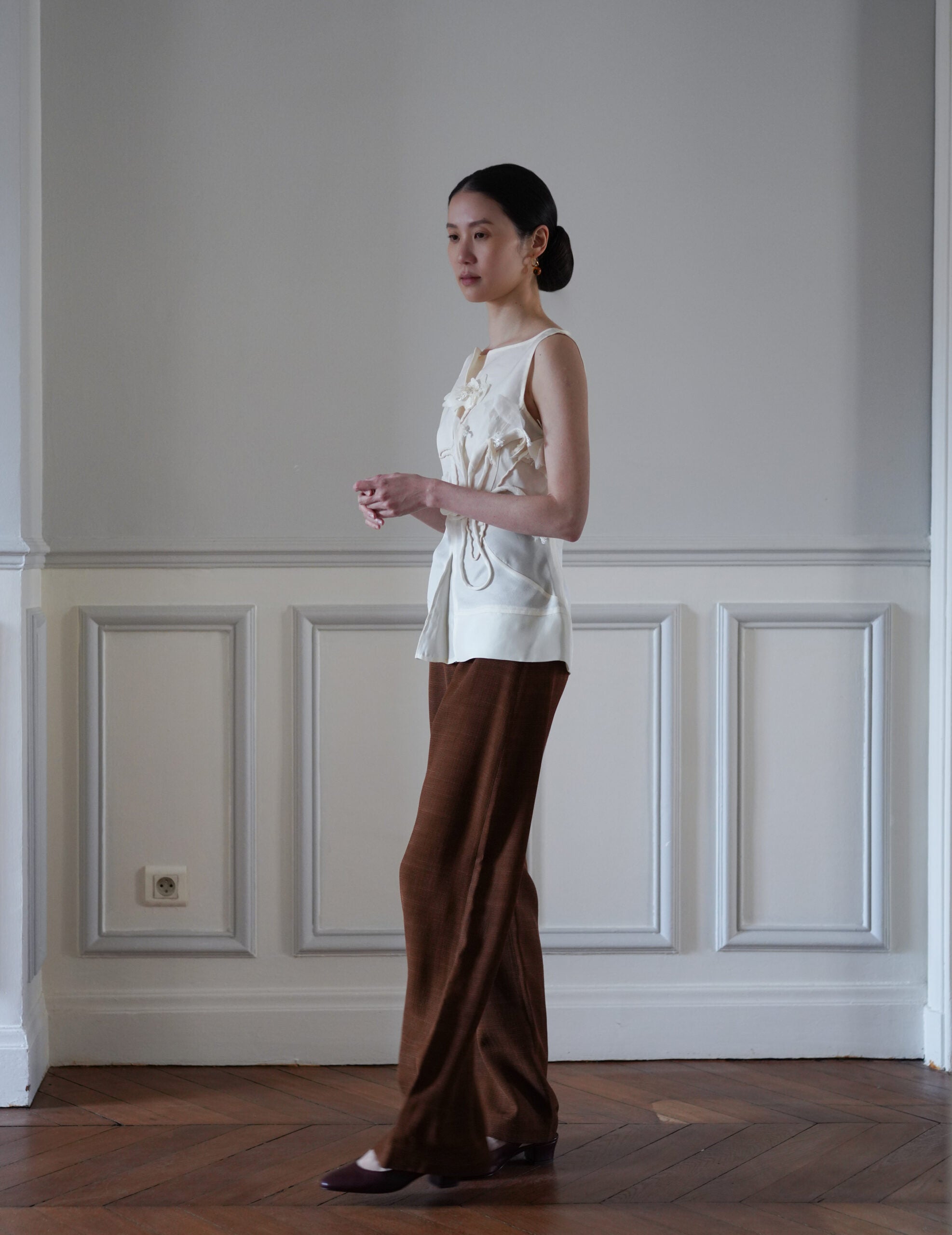 Saga 高腰直筒褲・肉桂色