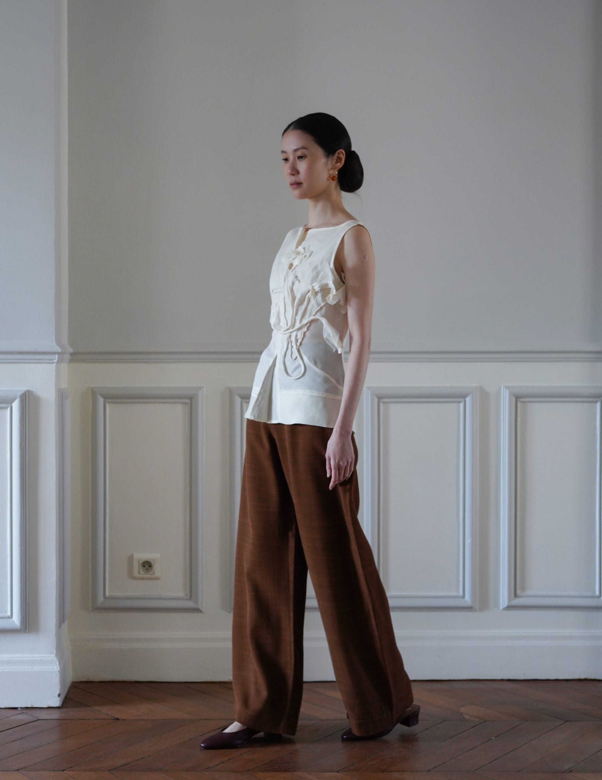 Saga 高腰直筒褲・肉桂色