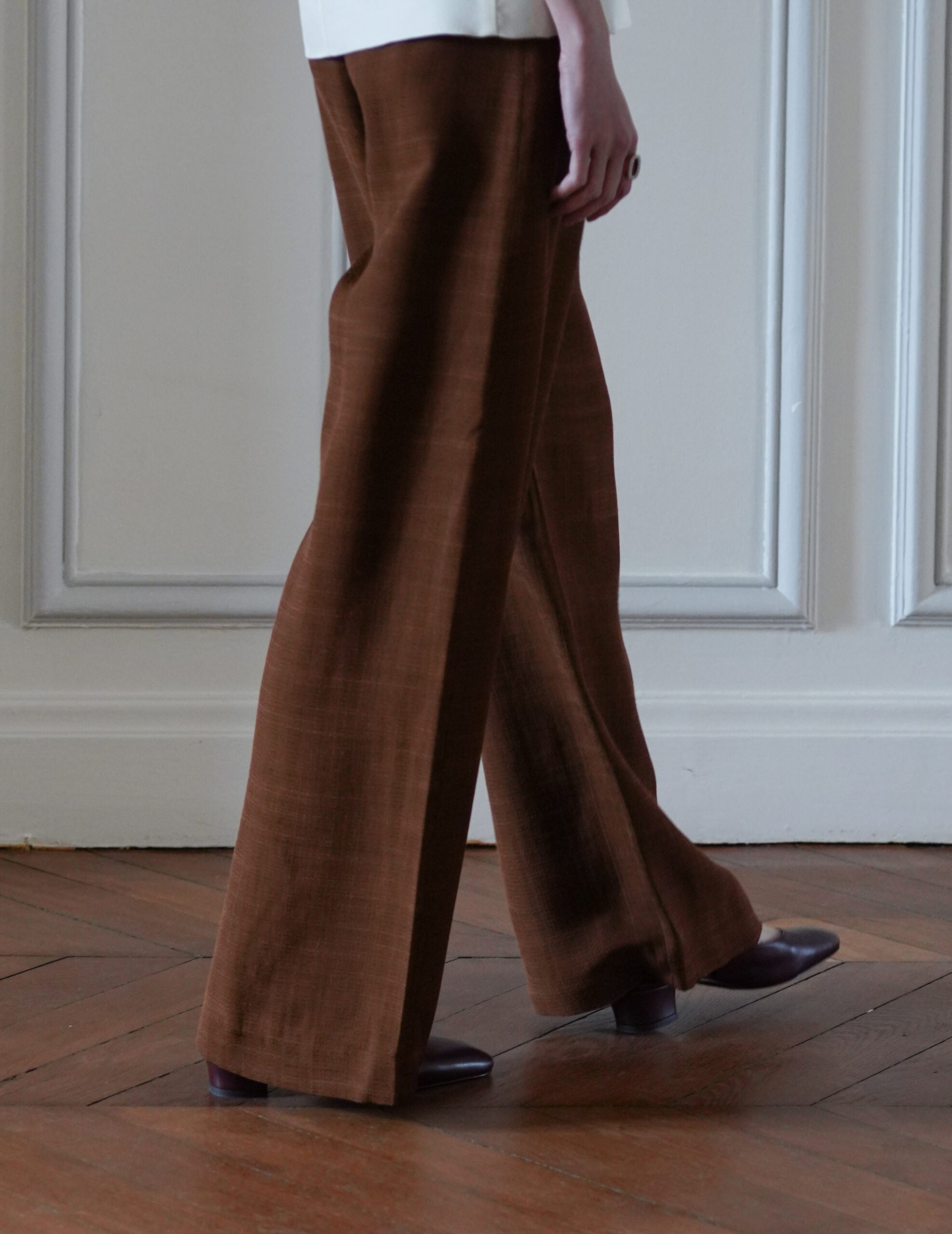 Saga 高腰直筒褲・肉桂色