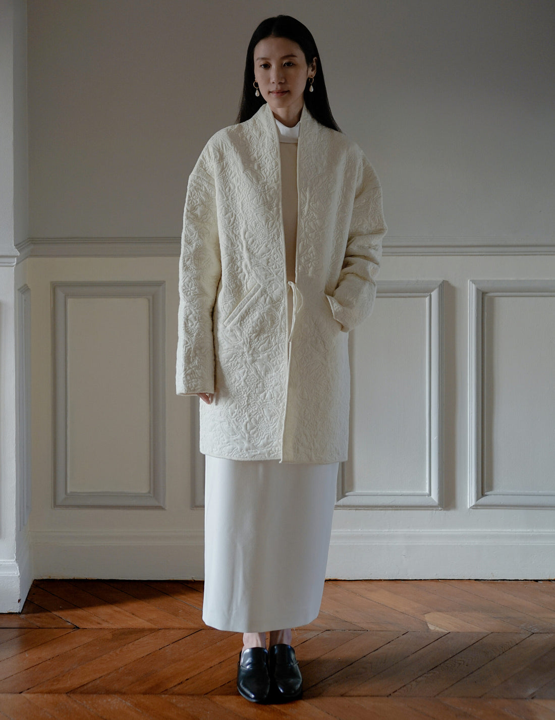 LENA Quilted Wool Jacket ・ Ivory