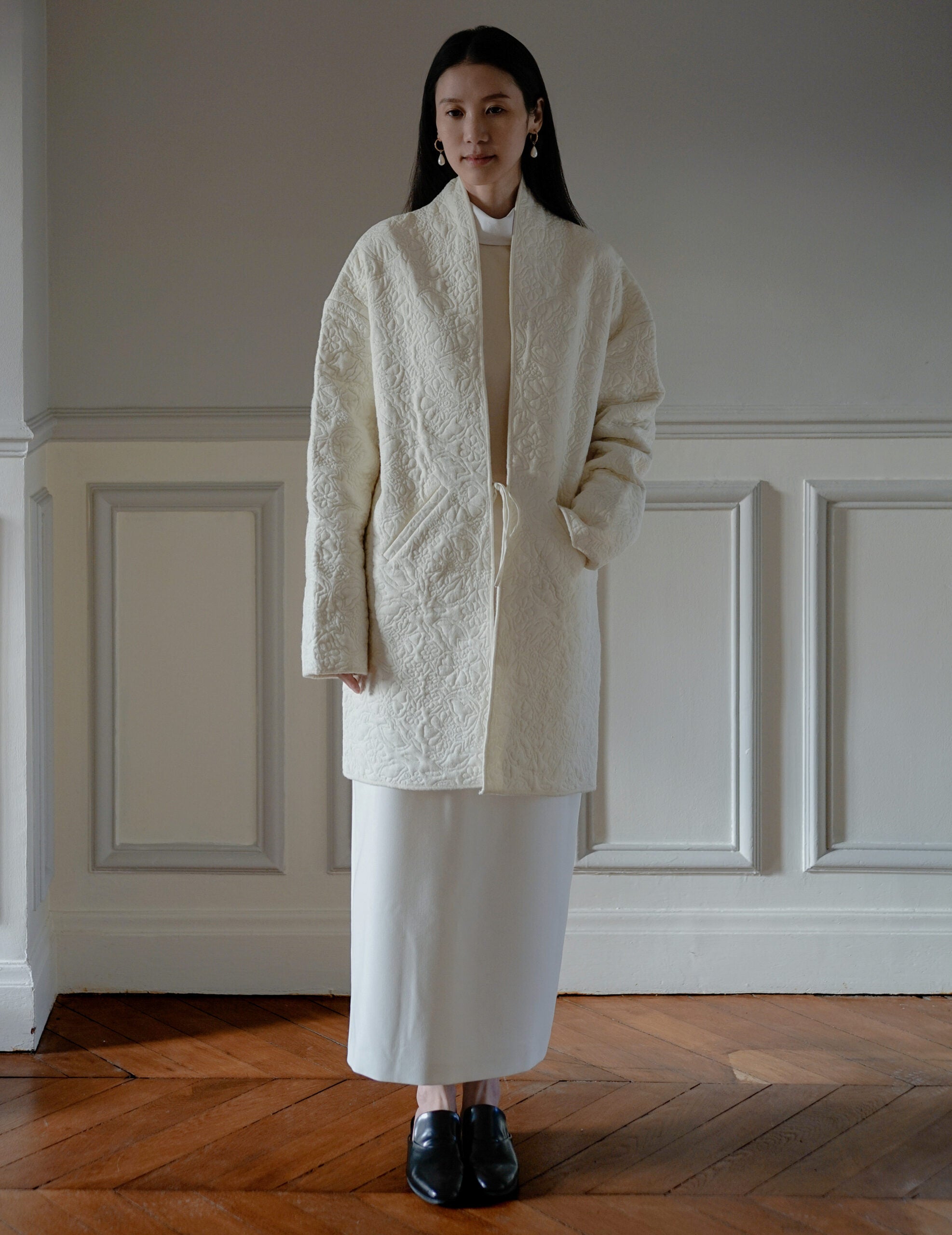 LENA Quilted Wool Jacket ・ Ivory