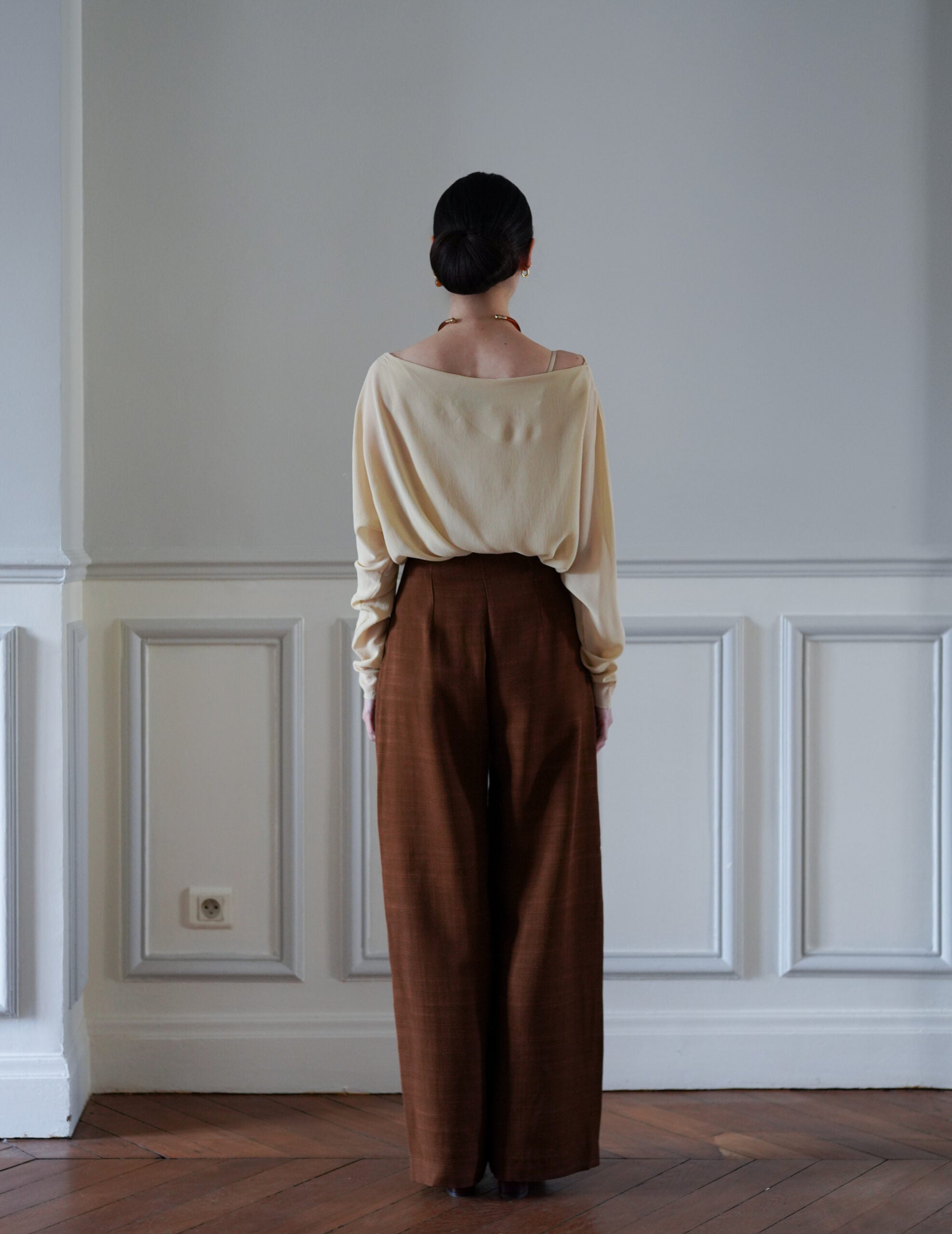 Saga 高腰直筒褲・肉桂色