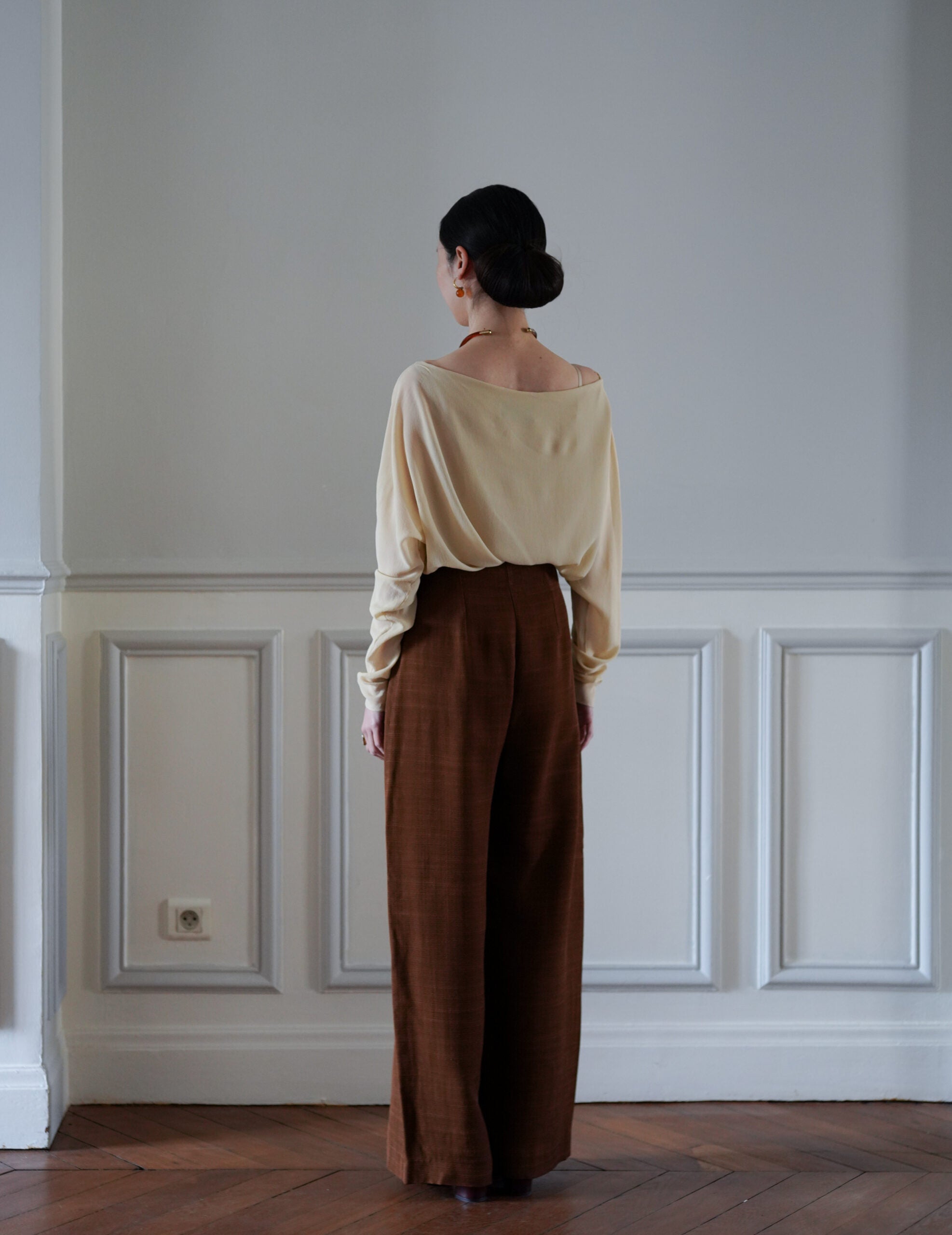 Saga 高腰直筒褲・肉桂色