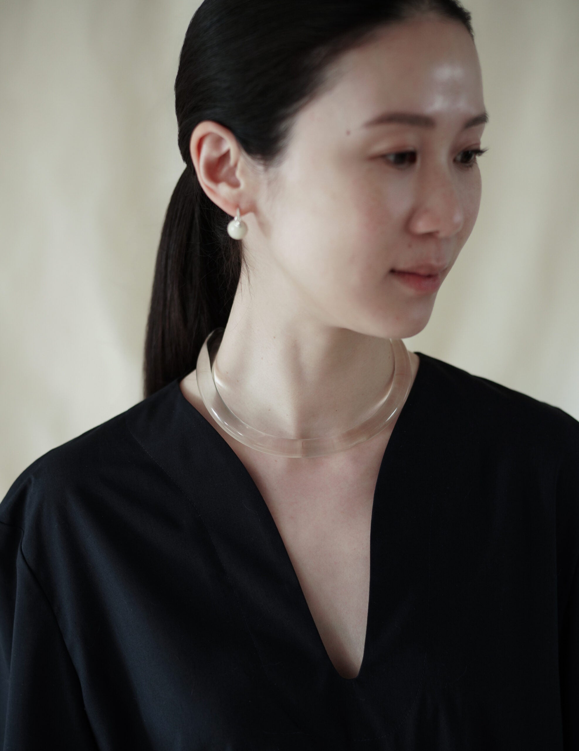 玻璃項圈・透明