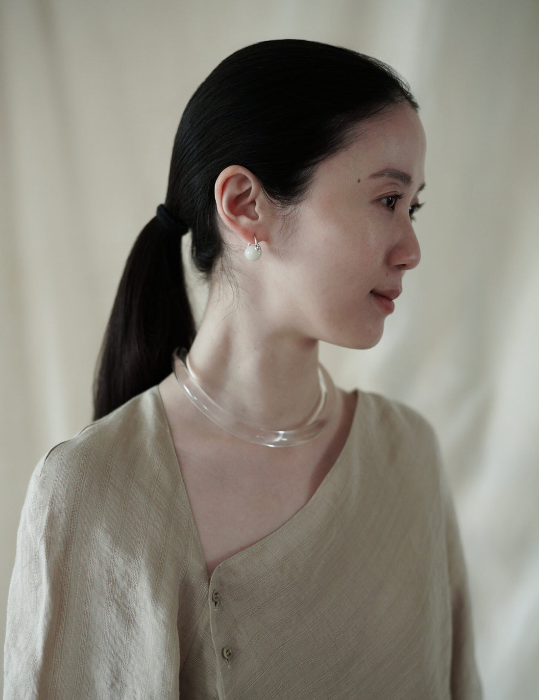 玻璃項圈・透明