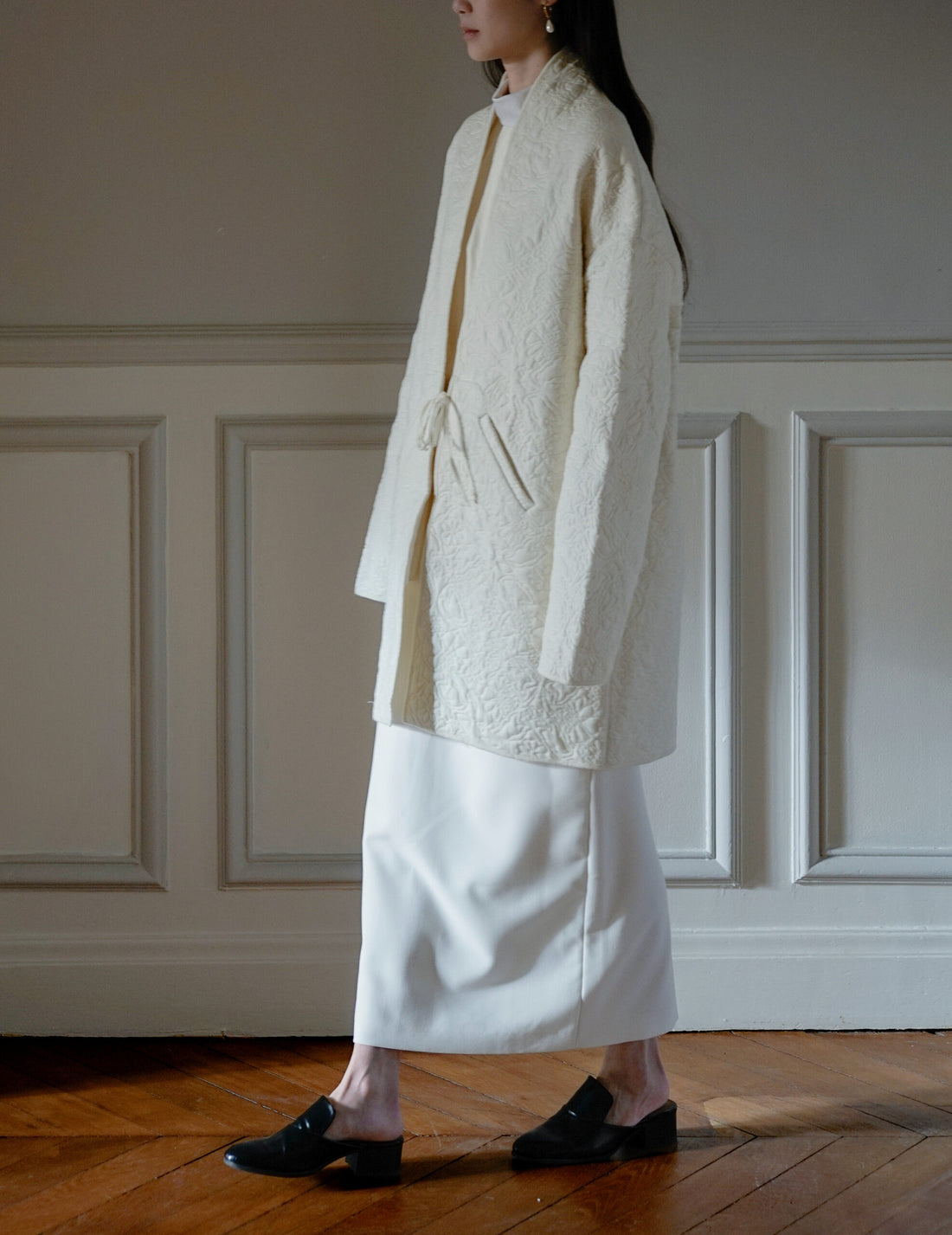 LENA Quilted Wool Jacket ・ Ivory