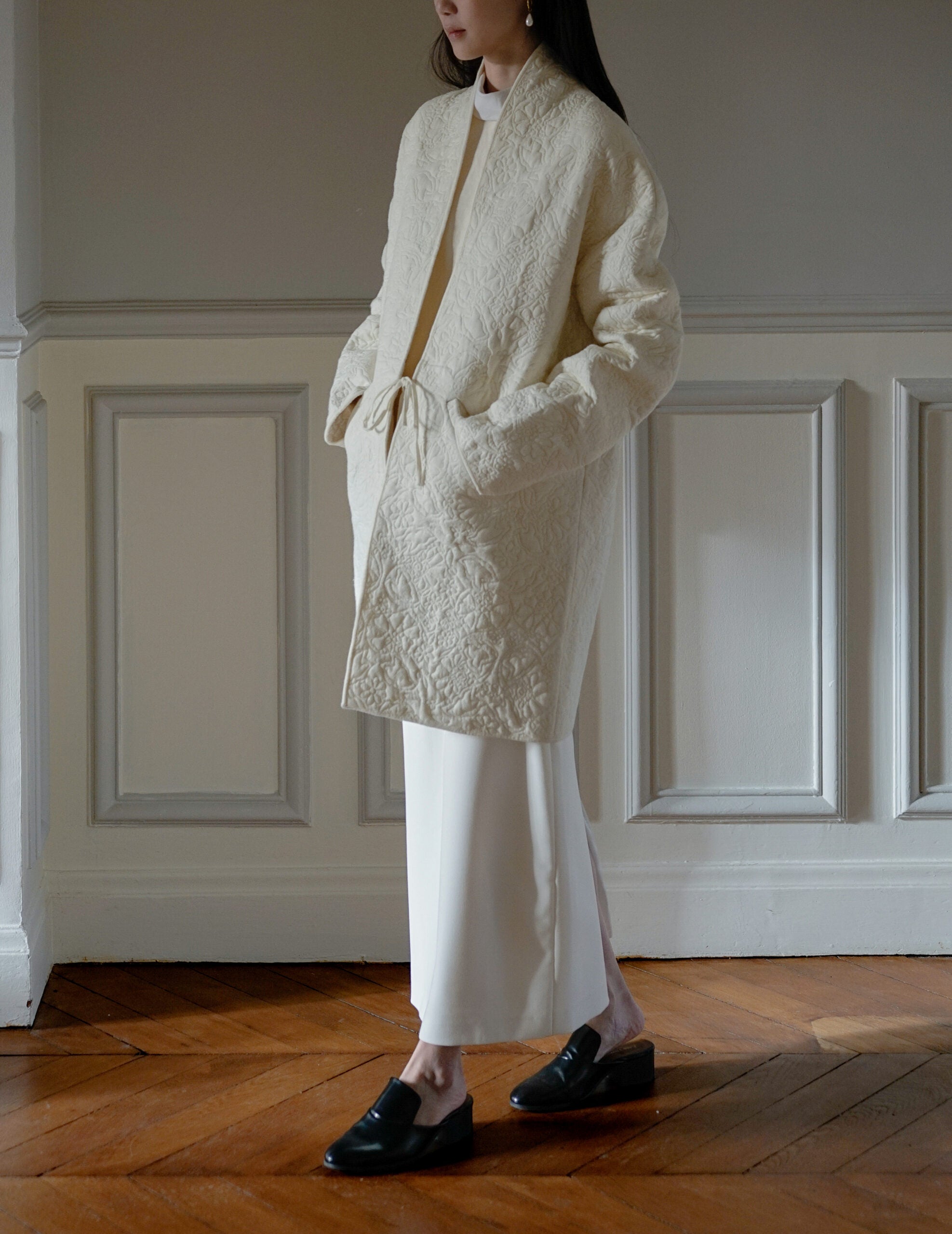 LENA Quilted Wool Jacket ・ Ivory