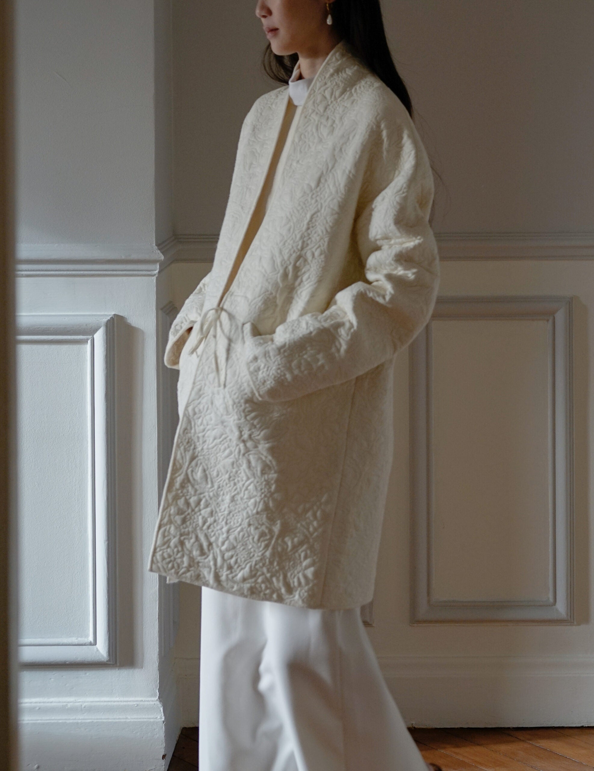 LENA Quilted Wool Jacket ・ Ivory