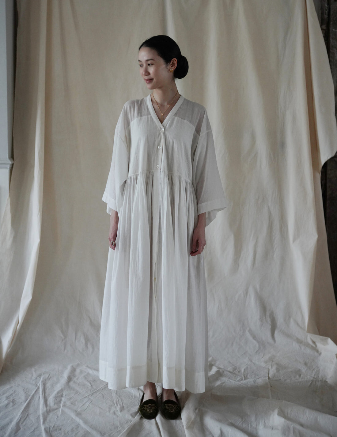 cotton khadi dress Eco Khadi Cotton White Floral Embroidered Tier Dress