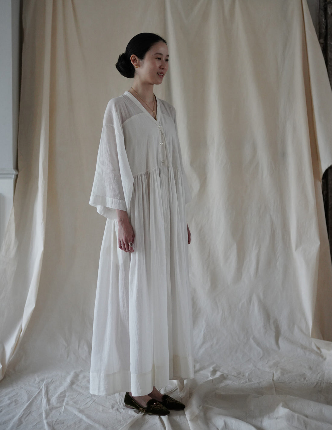 Anais Khadi Dress・White