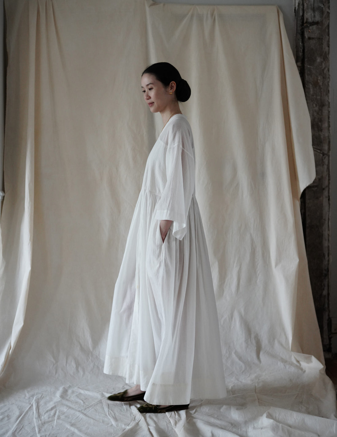 Anais Khadi Dress・White