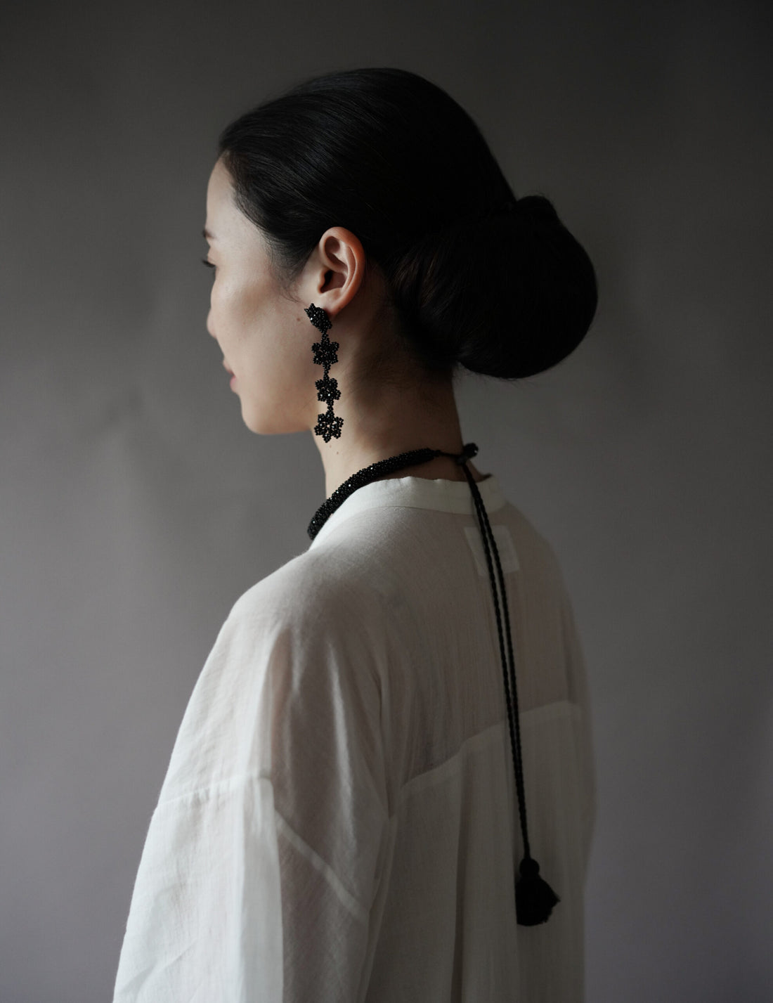 Snake 串珠項鍊・黑色