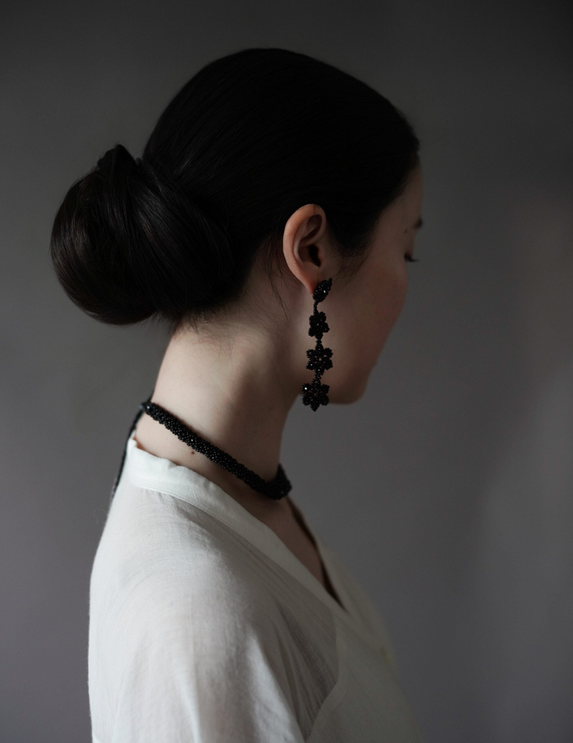 Snake 串珠項鍊・黑色