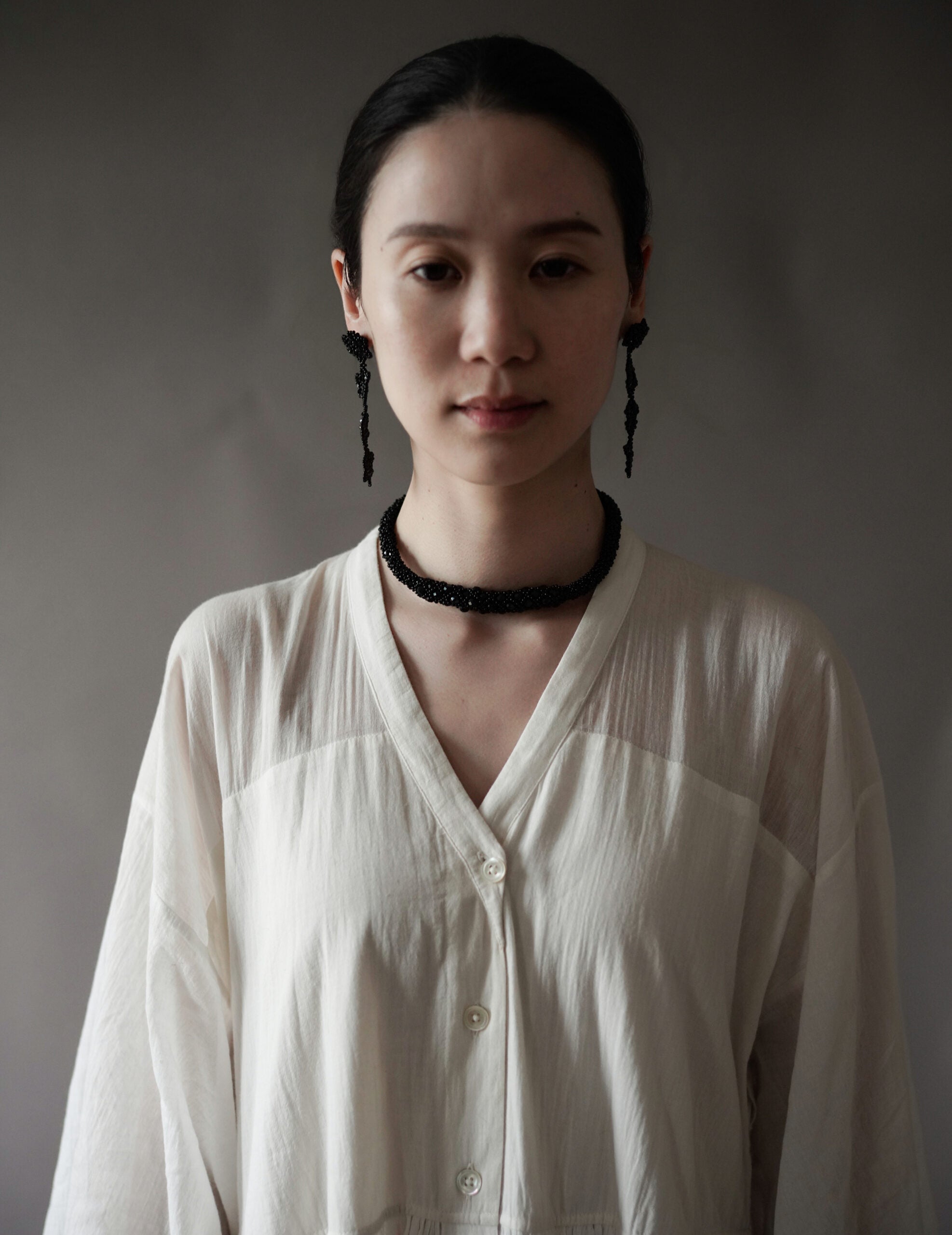 Snake 串珠項鍊・黑色