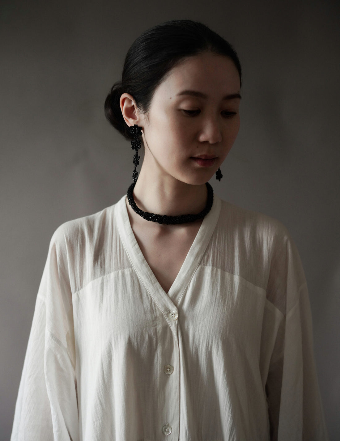 Snake 串珠項鍊・黑色