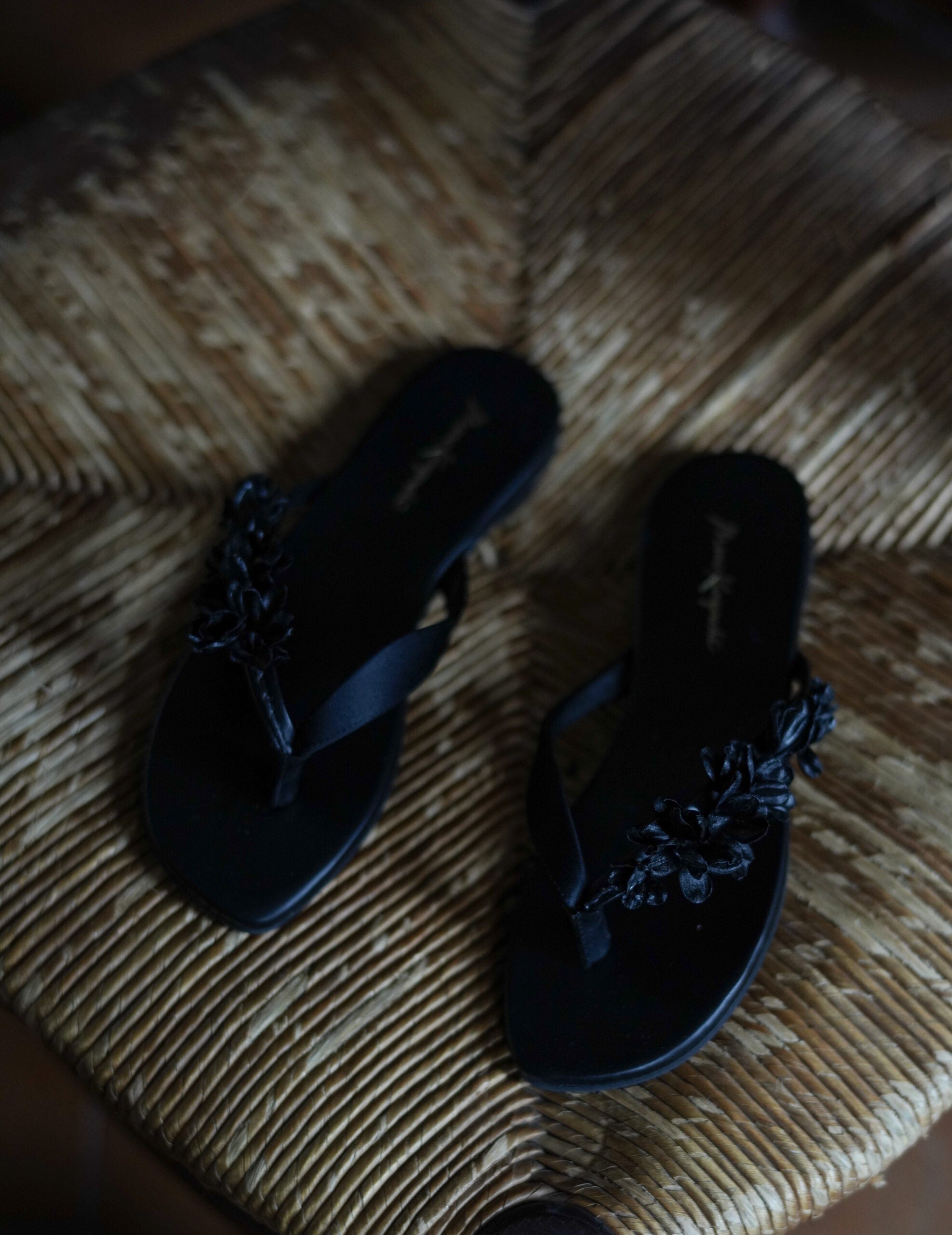 Floral Motif Sandals・Black