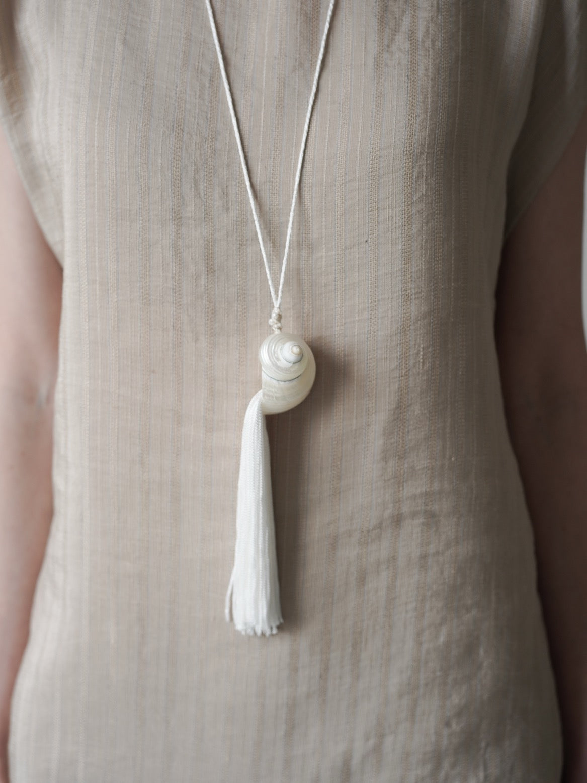 Bespoke Shell Tassel Necklace・White
