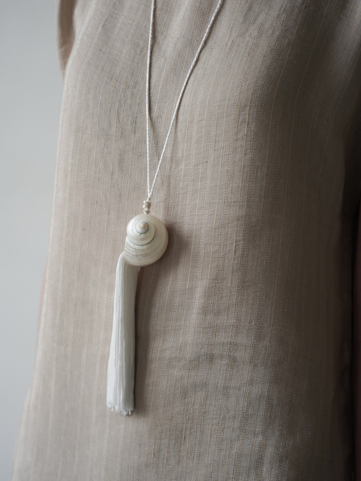 Bespoke Shell Tassel Necklace・White
