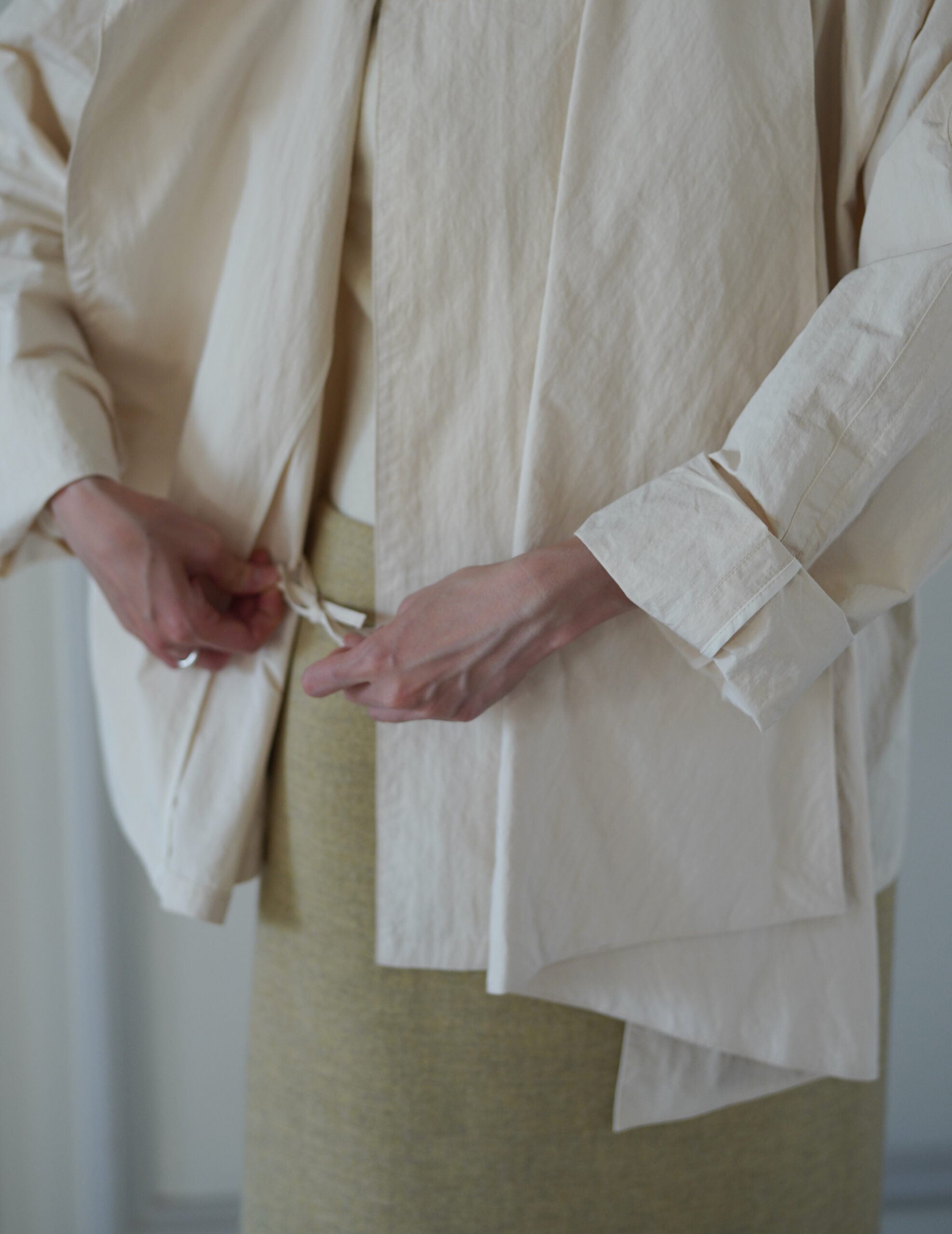 Scarf Short Trench Jacket・Ivory