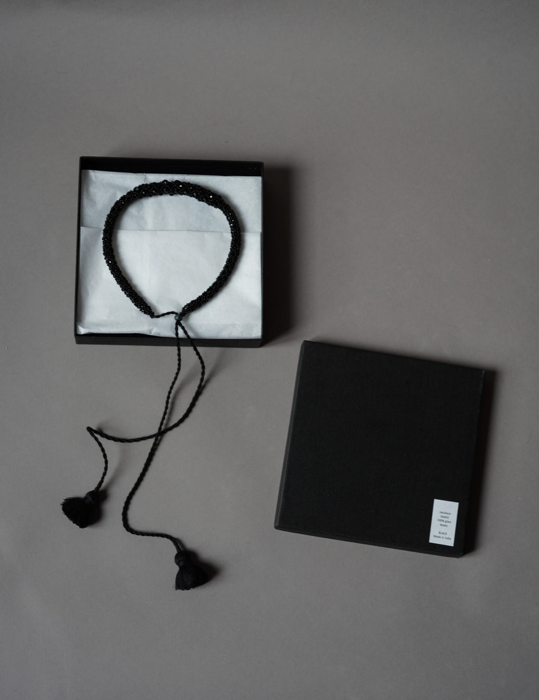 Snake 串珠項鍊・黑色