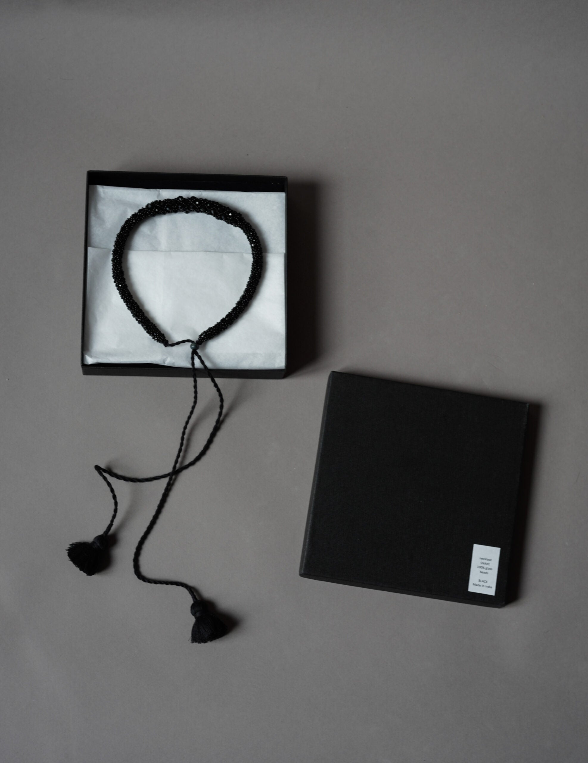 Snake 串珠項鍊・黑色