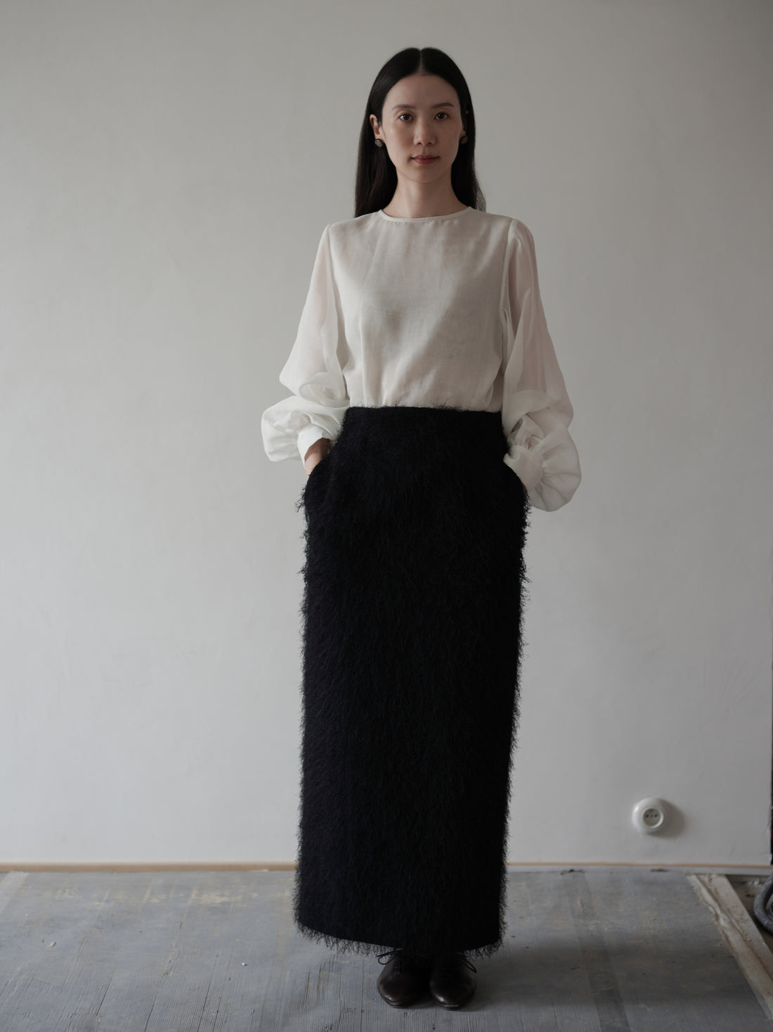 All-Over Fringe 流蘇鉛筆裙・黑色