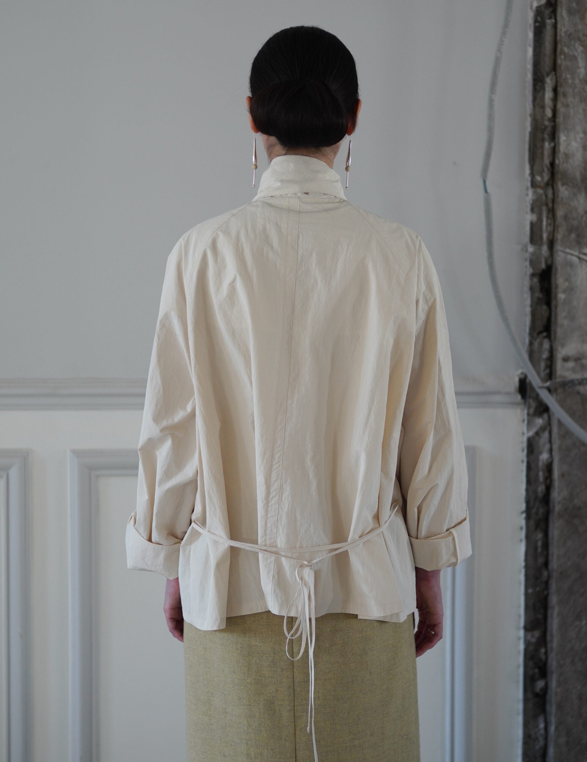 Scarf Short Trench Jacket・Ivory