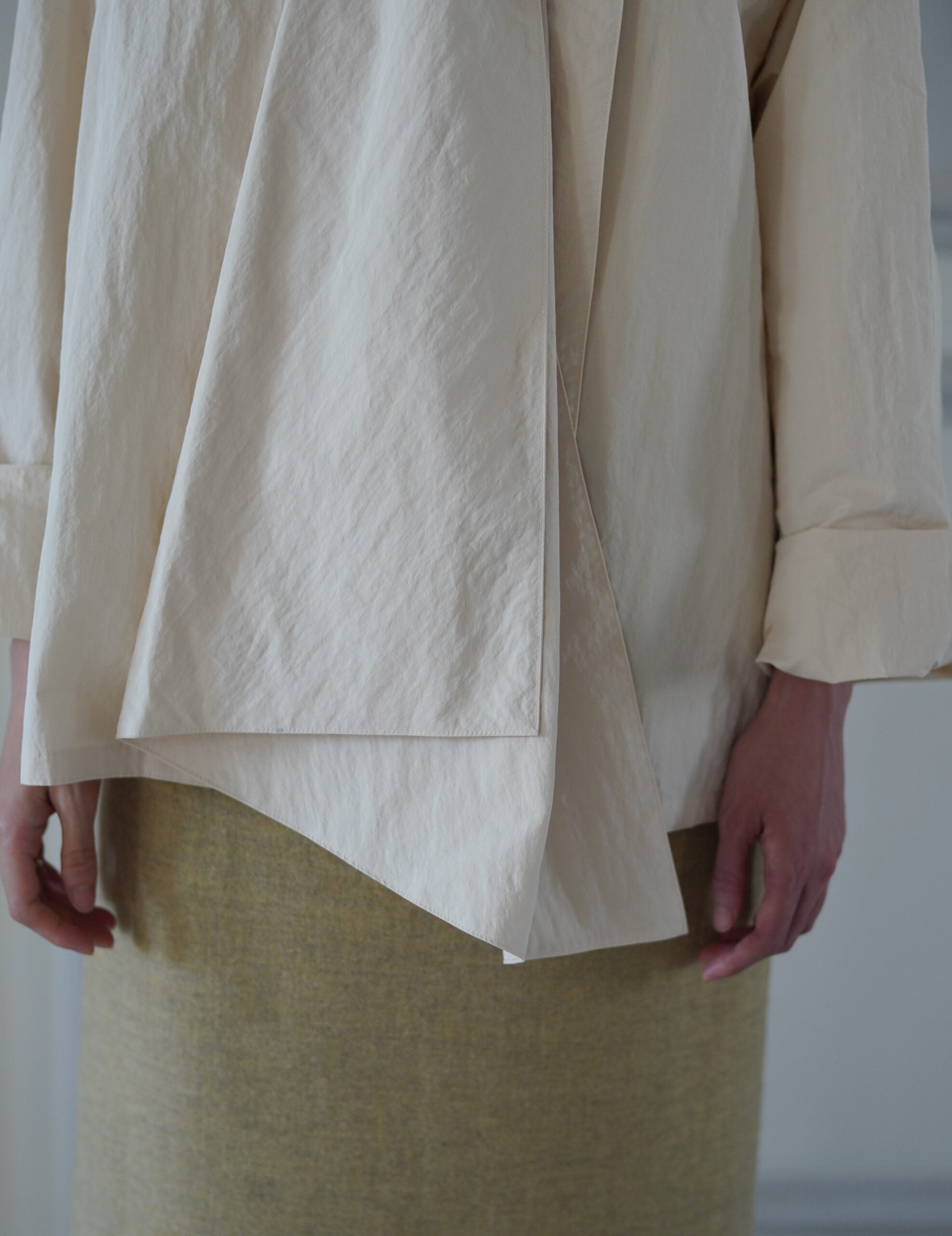 Scarf Short Trench Jacket・Ivory