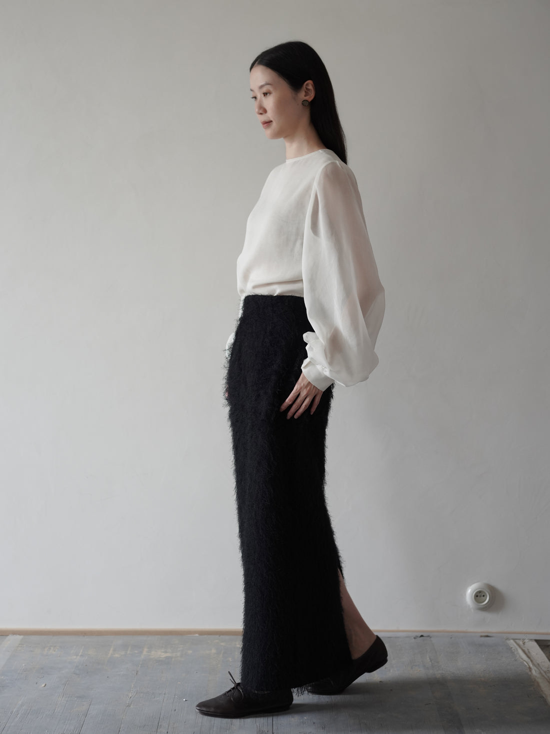 All-Over Fringe 流蘇鉛筆裙・黑色