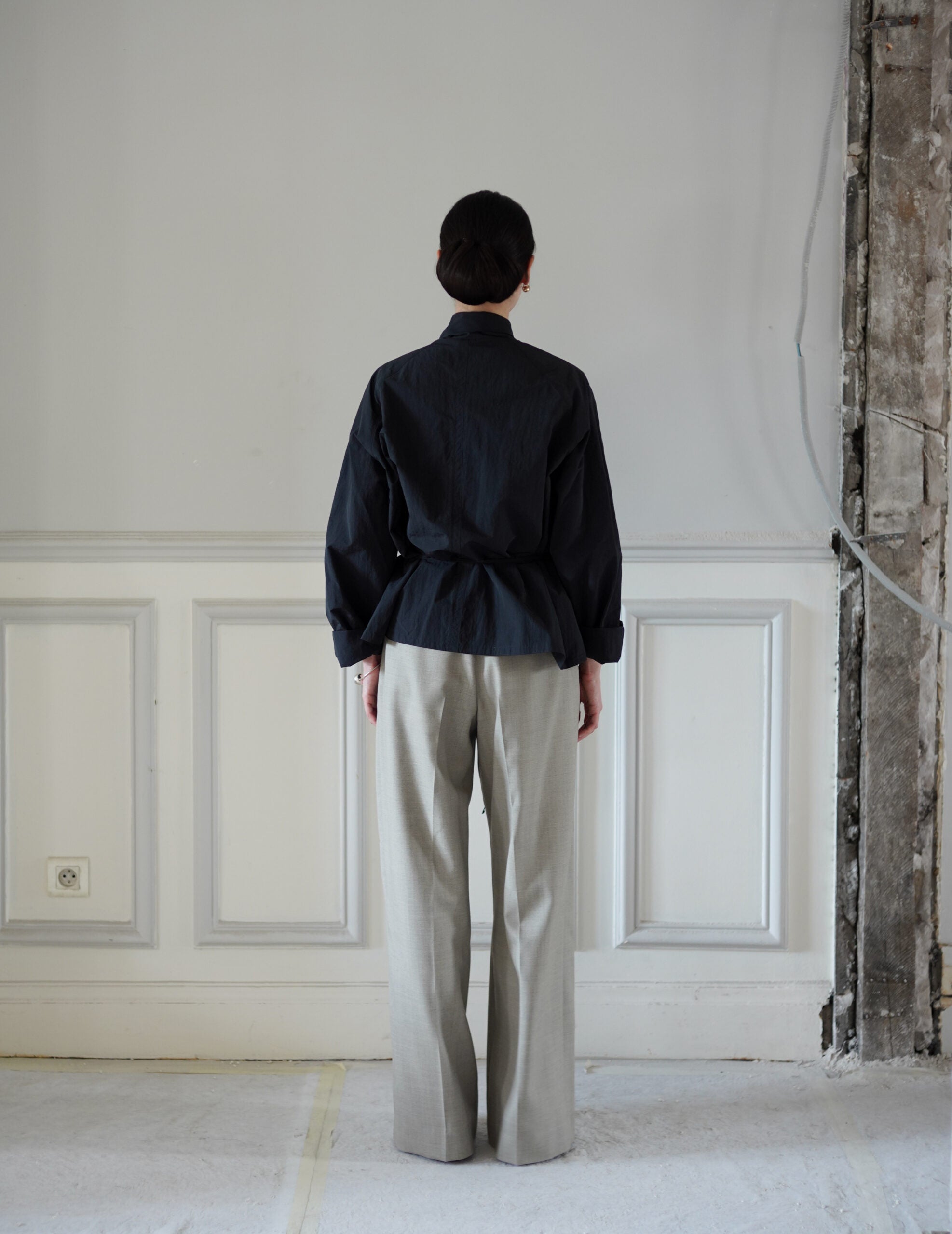 Scarf Short Trench Jacket・Dark Navy