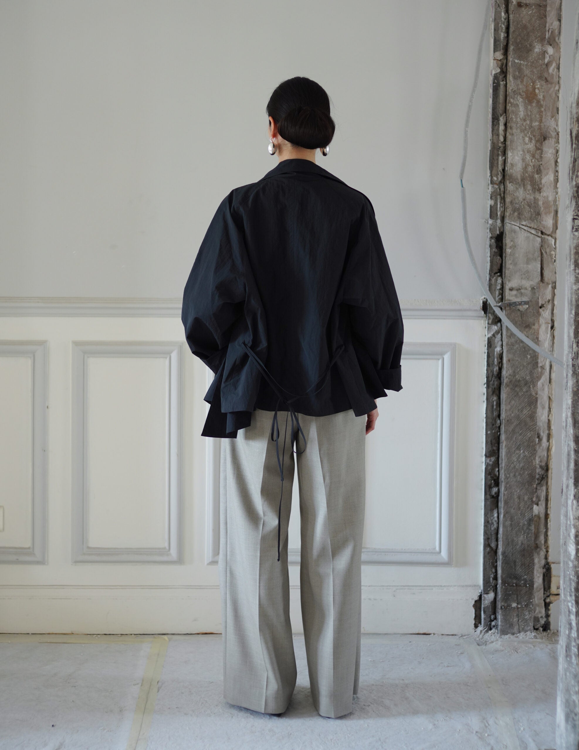 Scarf Short Trench Jacket・Dark Navy