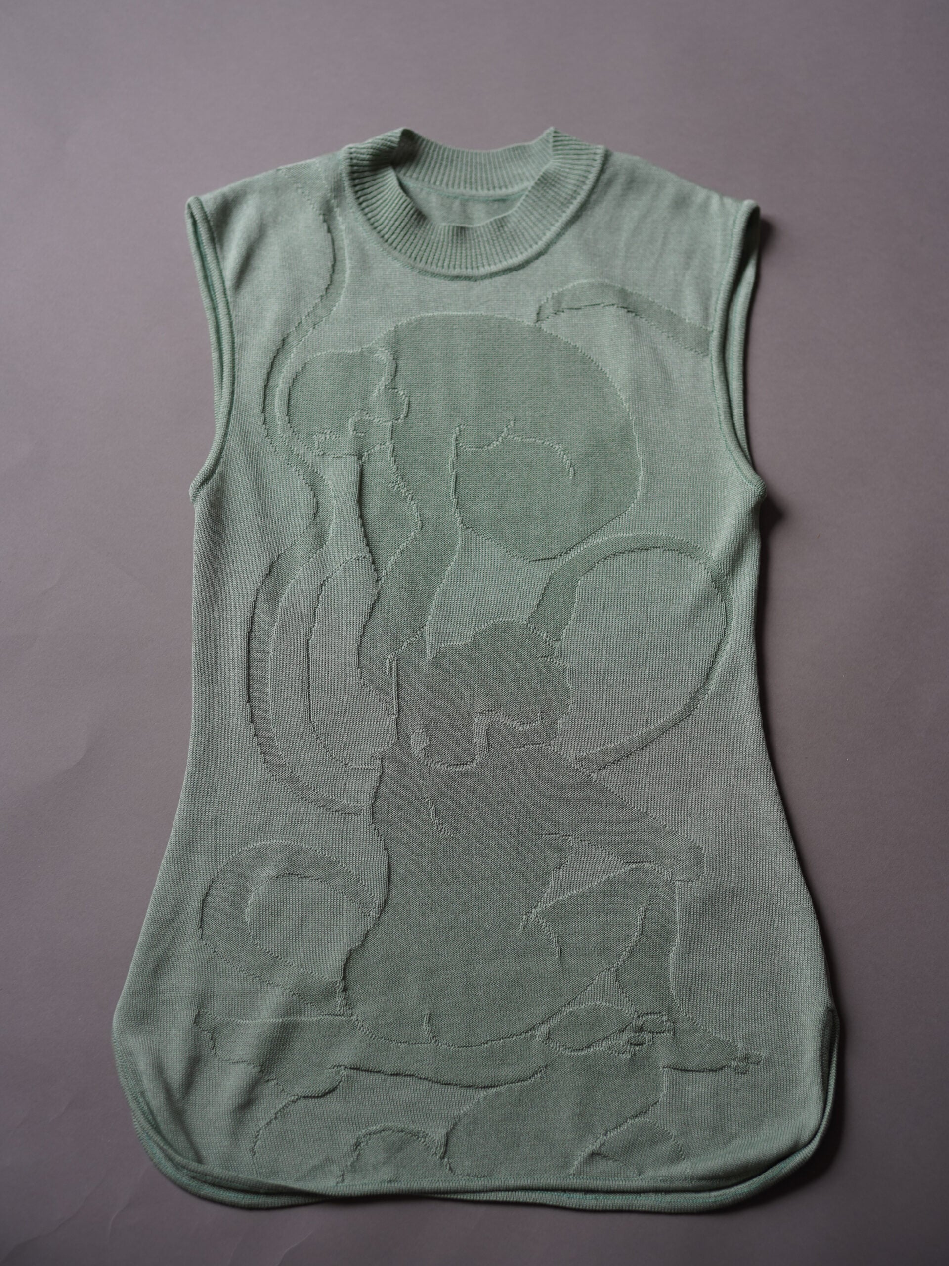Woman Figure Sleeveless Knitted Top・Lake Green (Exclusive Color)