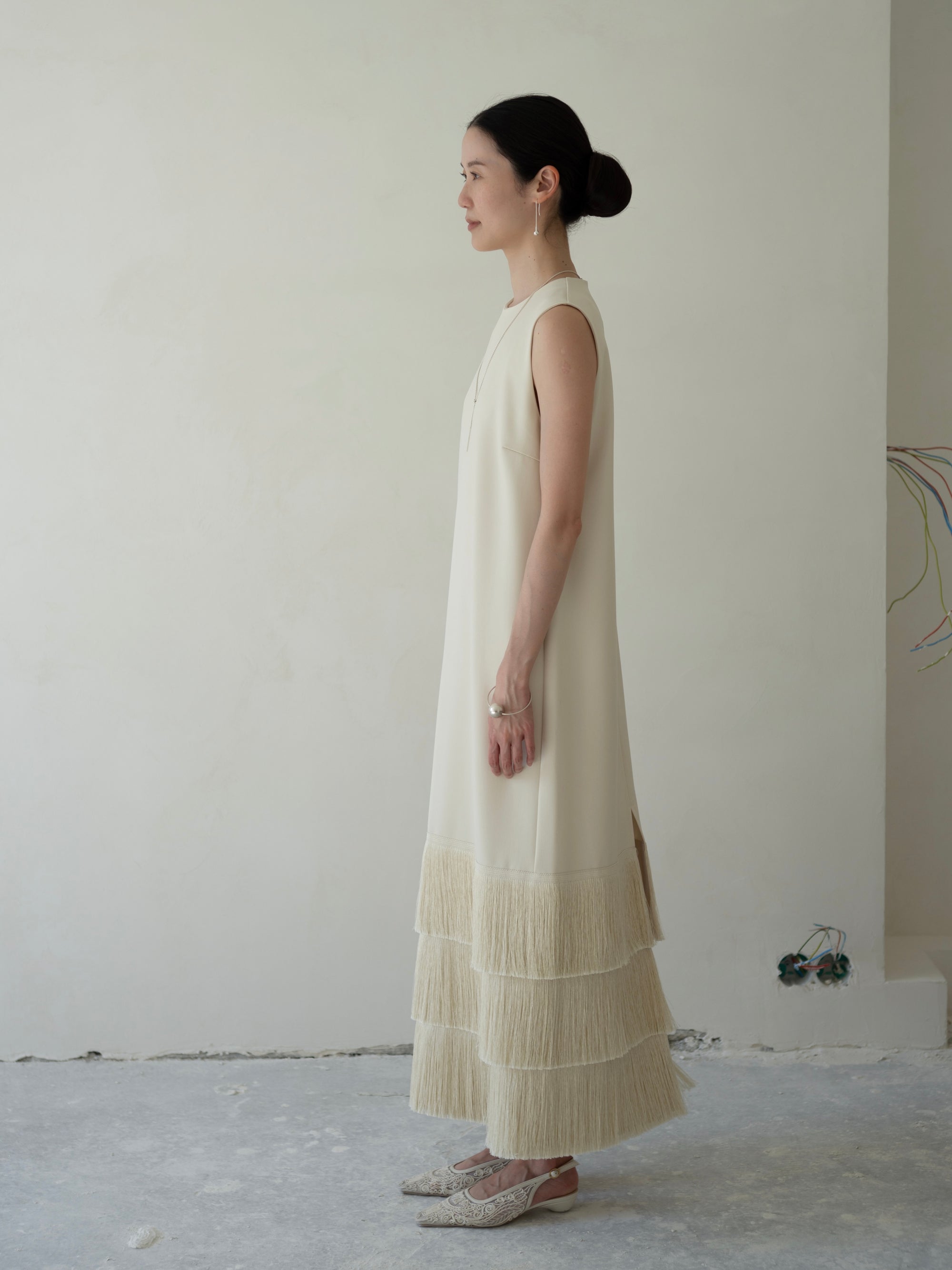 BAKHROMA Ivory Fringe Dress